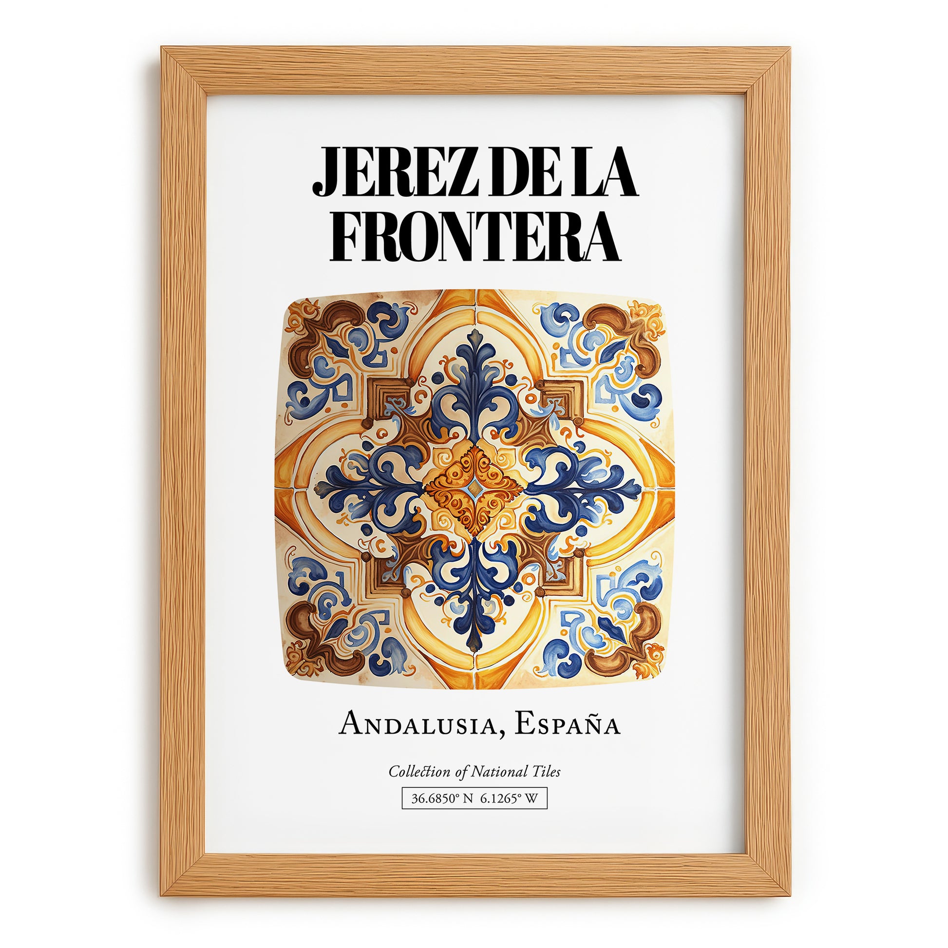 Jerez De La Frontera, Spain – Travel Wall Decor, set in oak frame