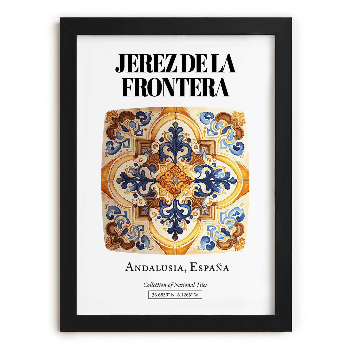 Jerez De La Frontera, Spain – Travel Wall Decor, in sleek black frame