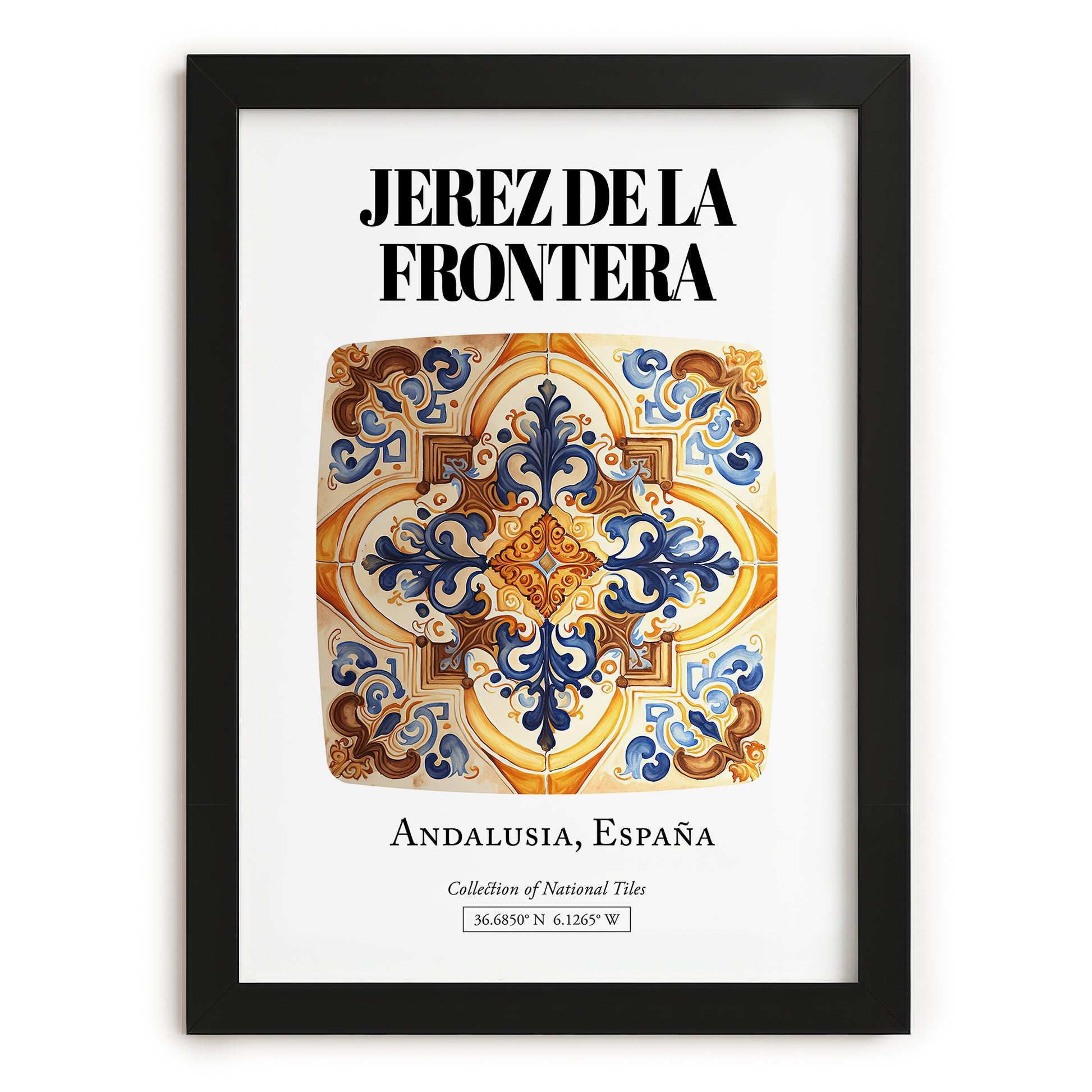 Jerez De La Frontera, Spain – Travel Wall Decor, in sleek black frame