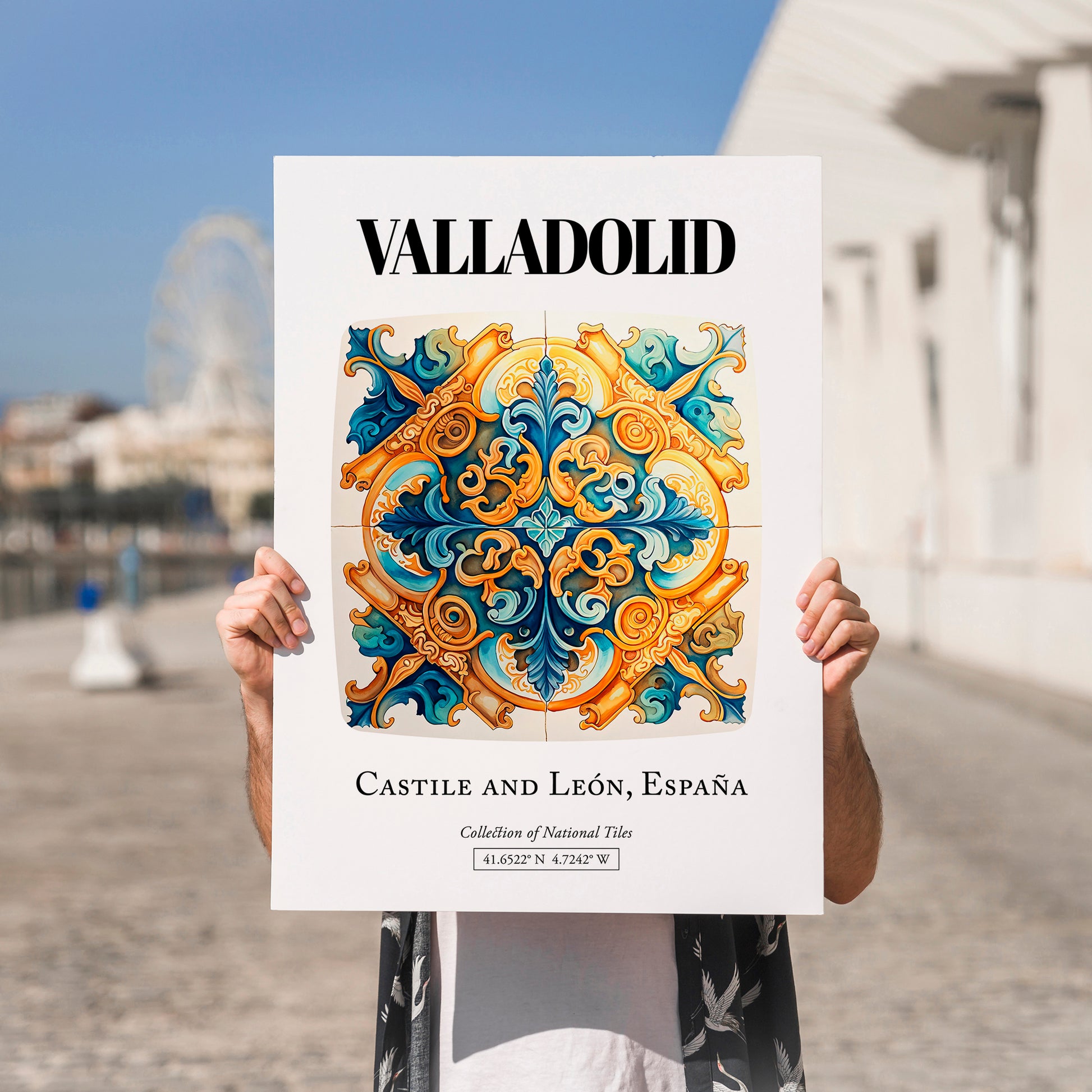 Valladolid, Spain – Travel Wall Decor, no-text version framed in wood