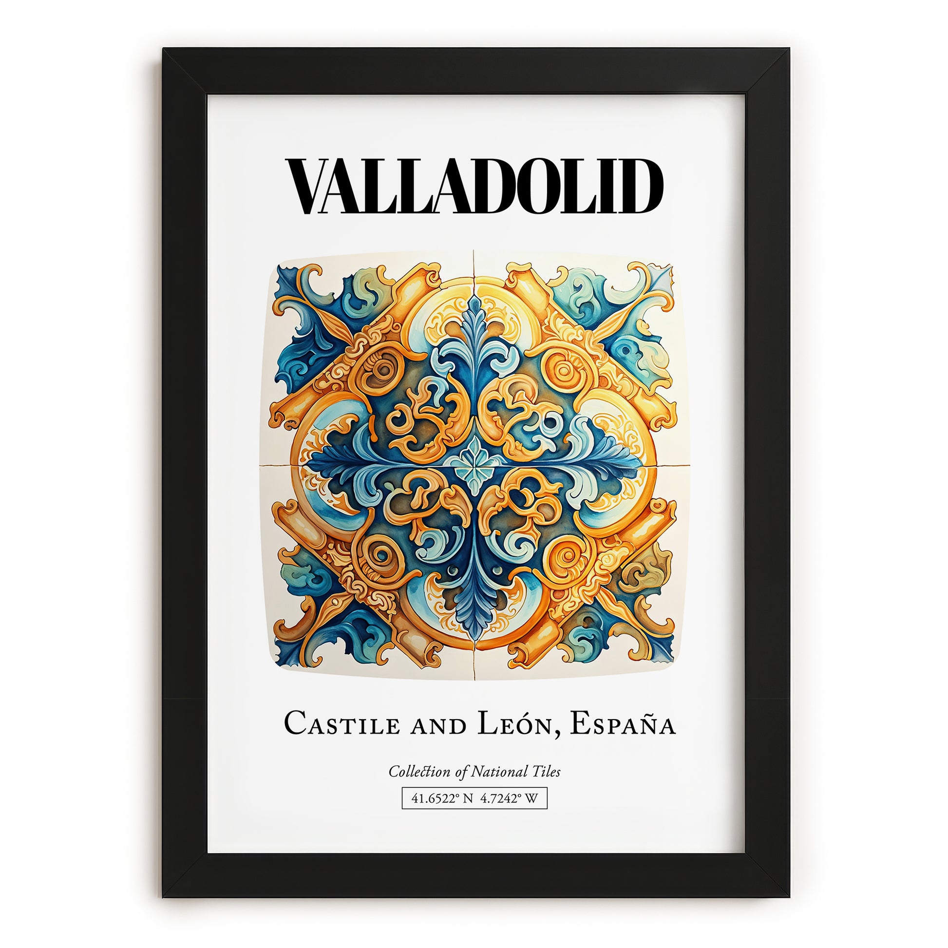 Valladolid, Spain – Travel Wall Decor, in sleek black frame