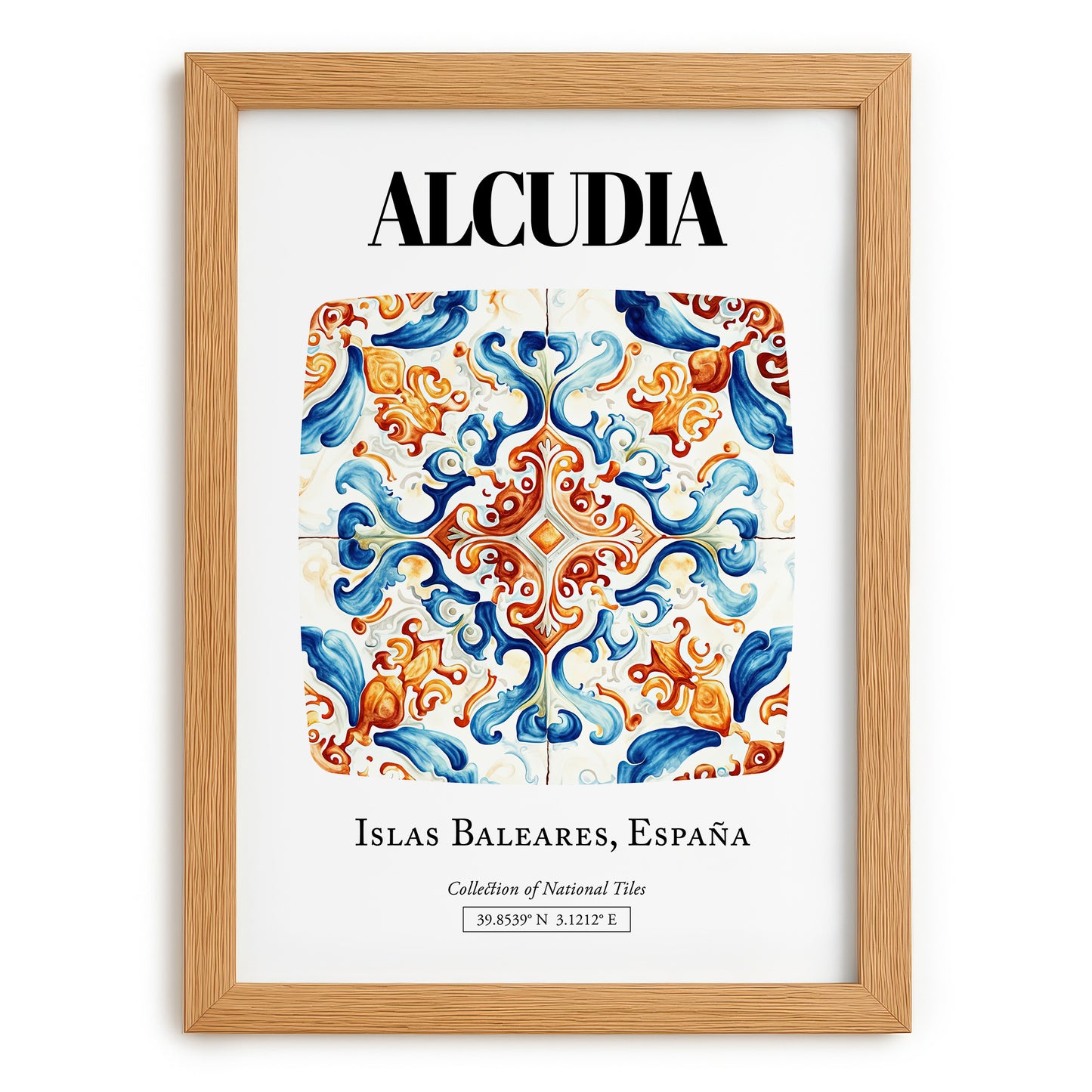 Alcudia, Spain – National Pride Wall Decor, set in oak frame