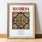 Manresa, Spain – Architectural Travel Art, in wooden frame leaning on the floor