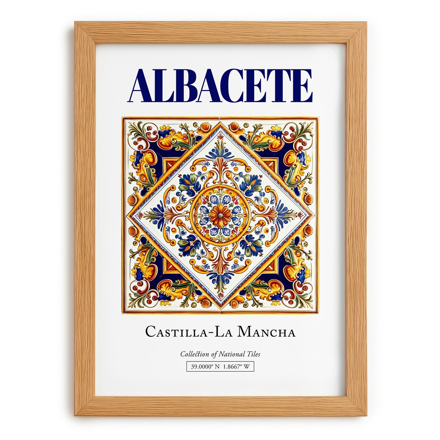Albacete, Spain – Travel Wall Decor, set in oak frame