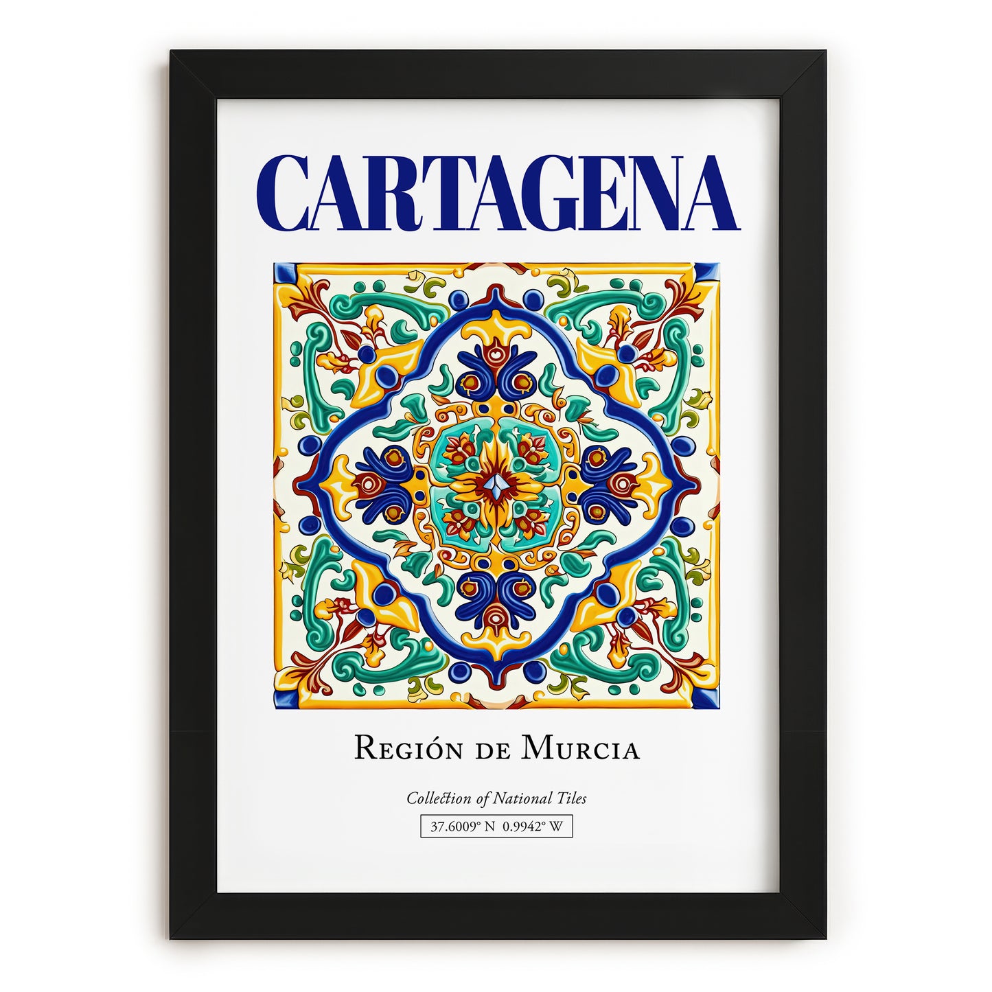 Cartagena, Spain – Minimalist Travel Print, in sleek black frame