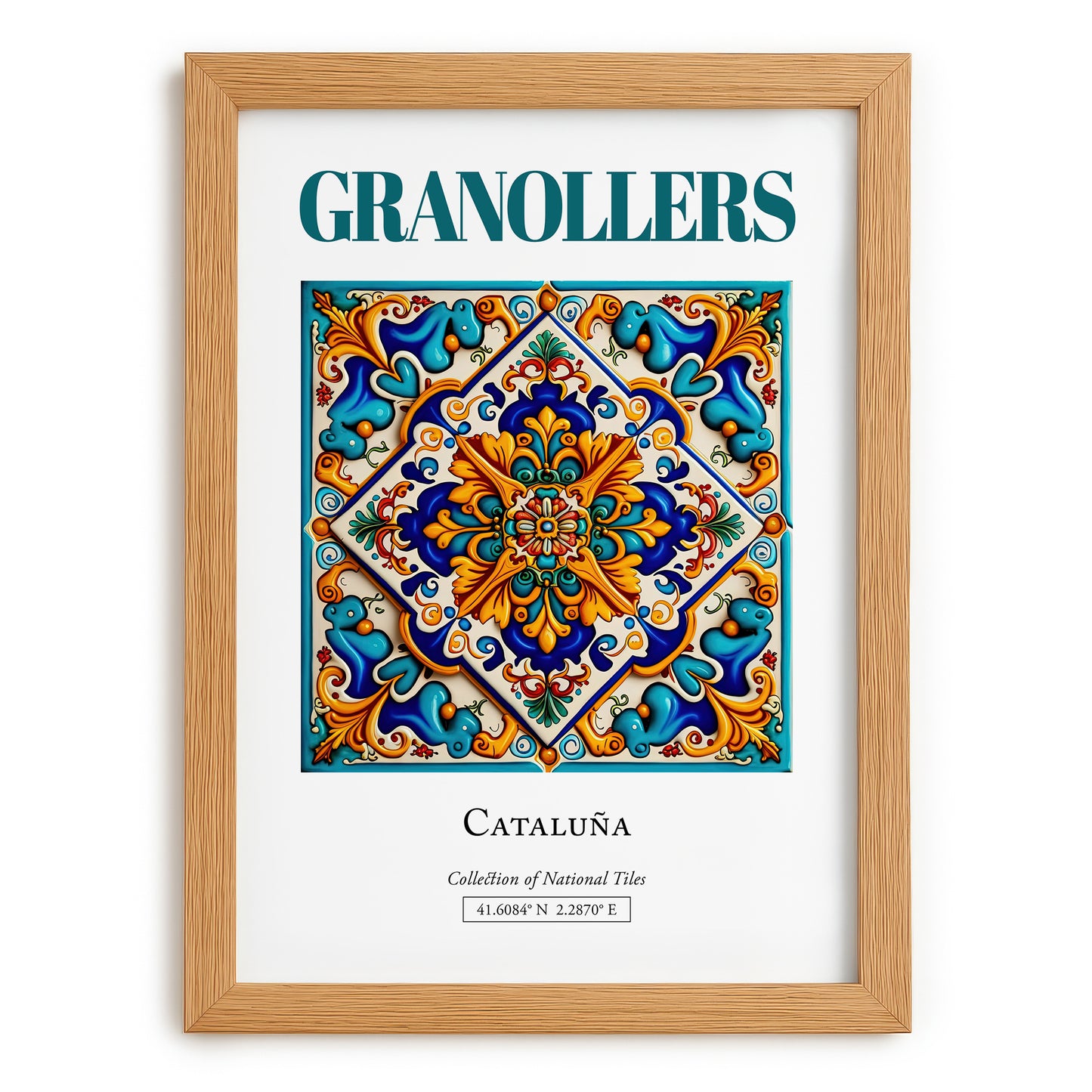 Granollers, Spain – Away From Home Poster, set in oak frame