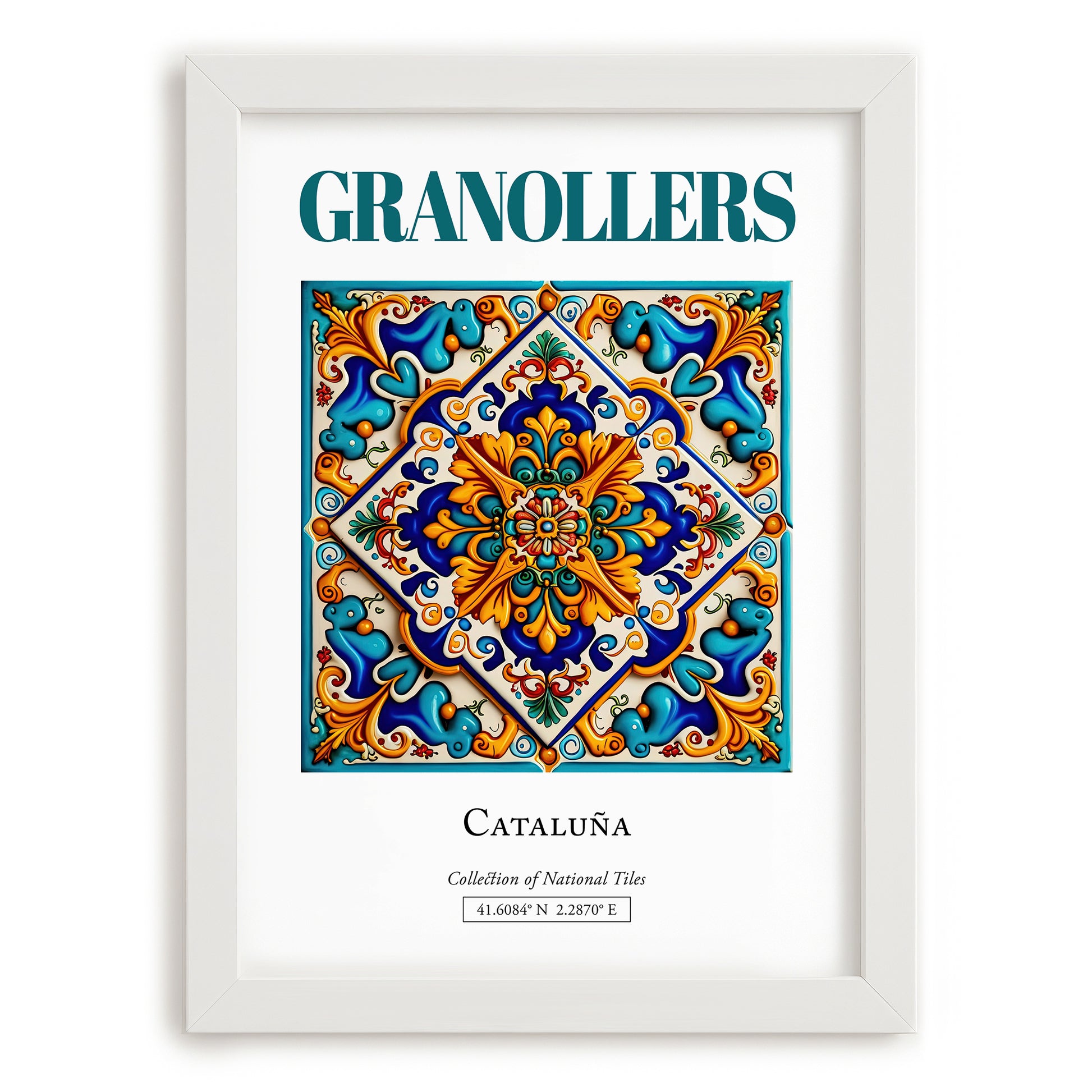 Granollers, Spain – Away From Home Poster, placed in minimal white frame