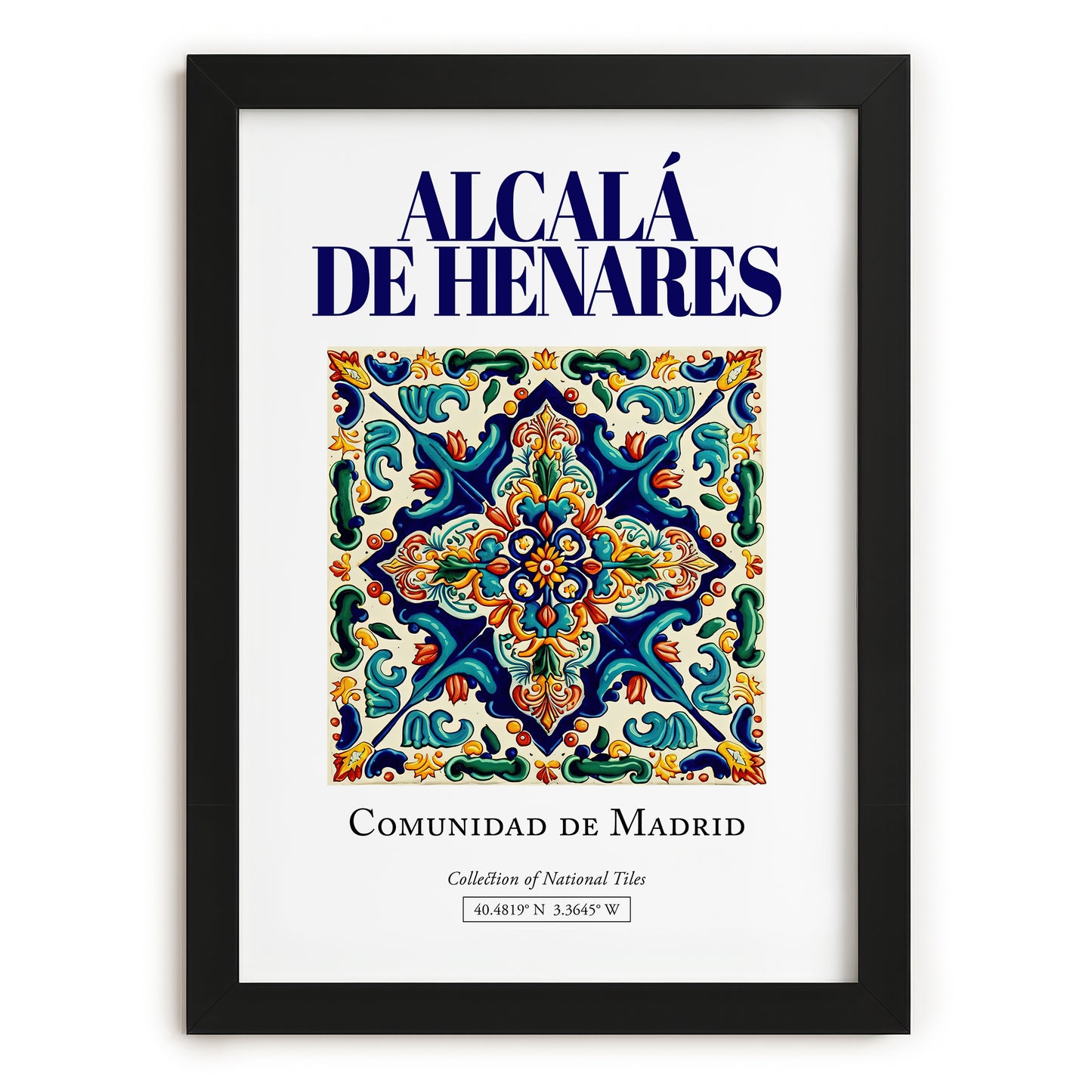 Alcalá de Henares, Spain – Travel Wall Decor, in sleek black frame