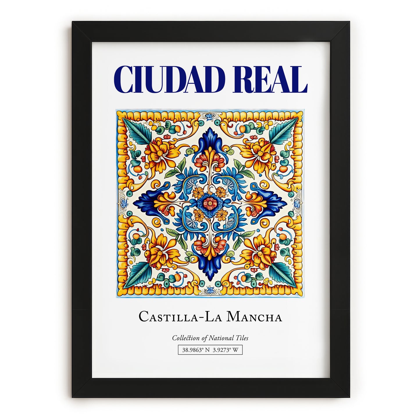 Ciudad Real, Spain – Travel Print, in sleek black frame