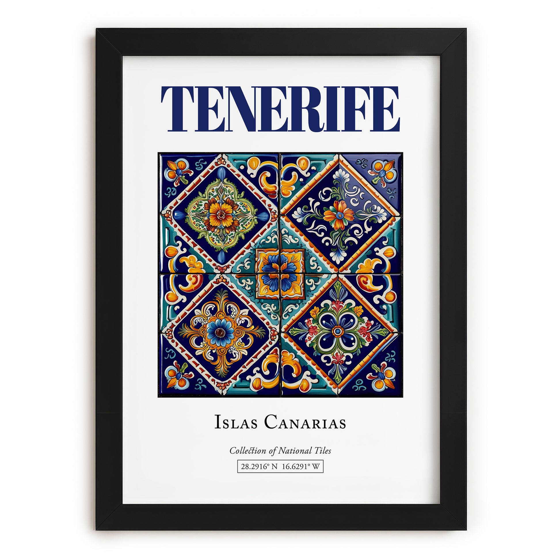Tenerife, Spain – Travel Print, in sleek black frame