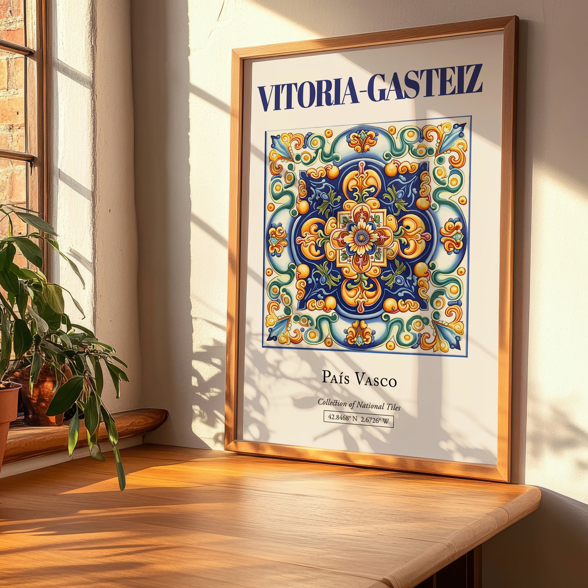 Vitoria-Gasteiz, Spain – Travel Print, clean layout with no caption