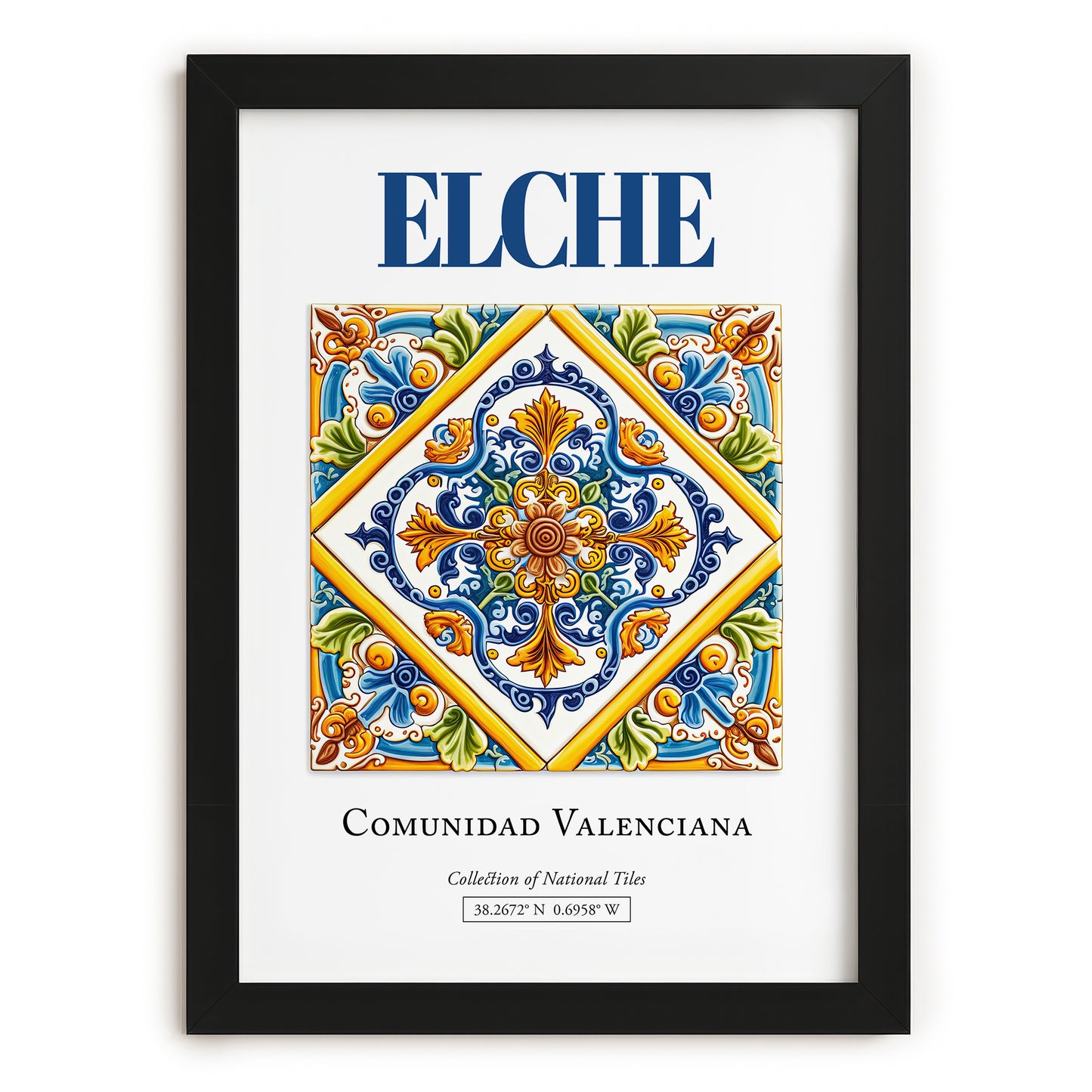 Elche, Spain – Travel Wall Art, in sleek black frame