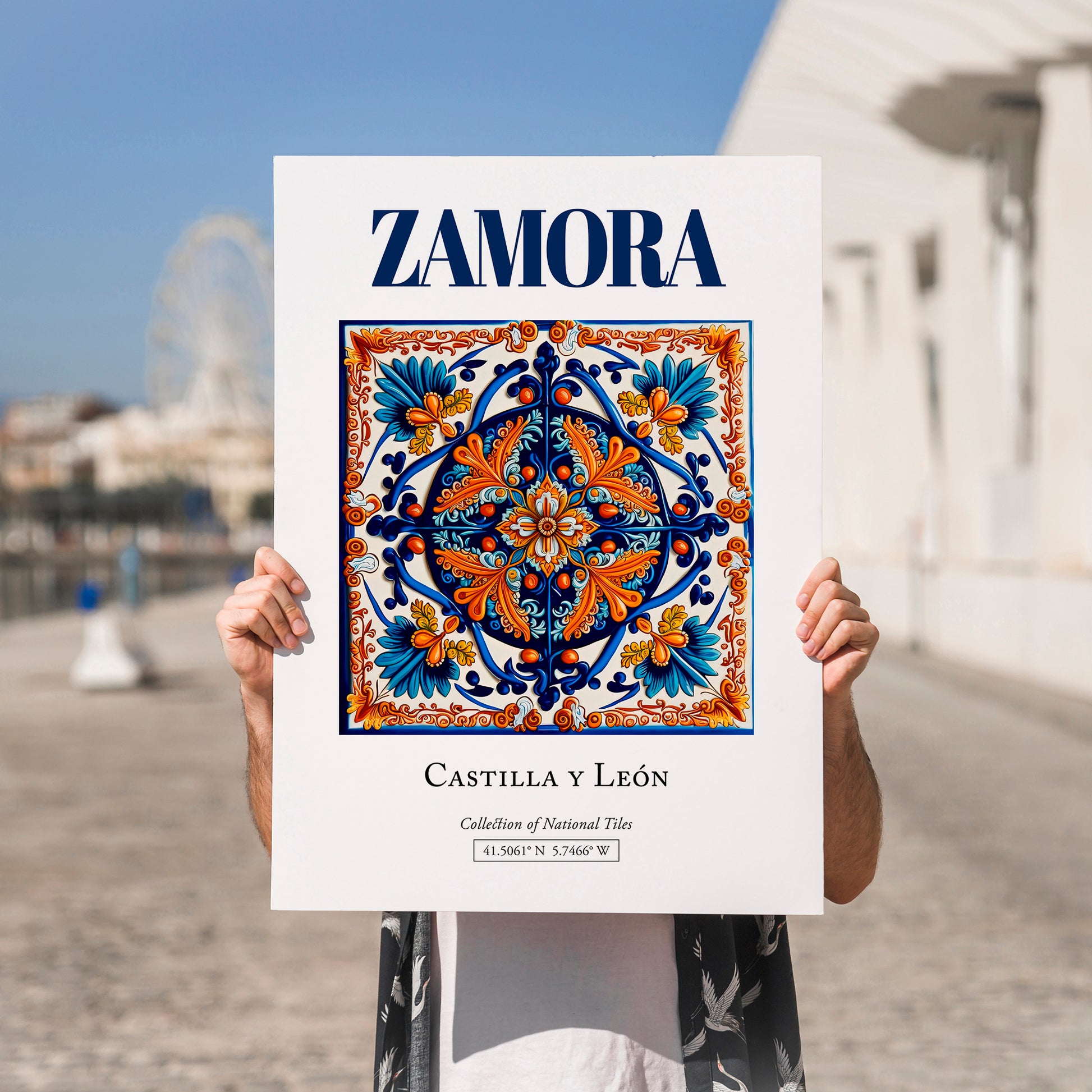 Zamora, Spain – Travel Print, no-text version framed in wood