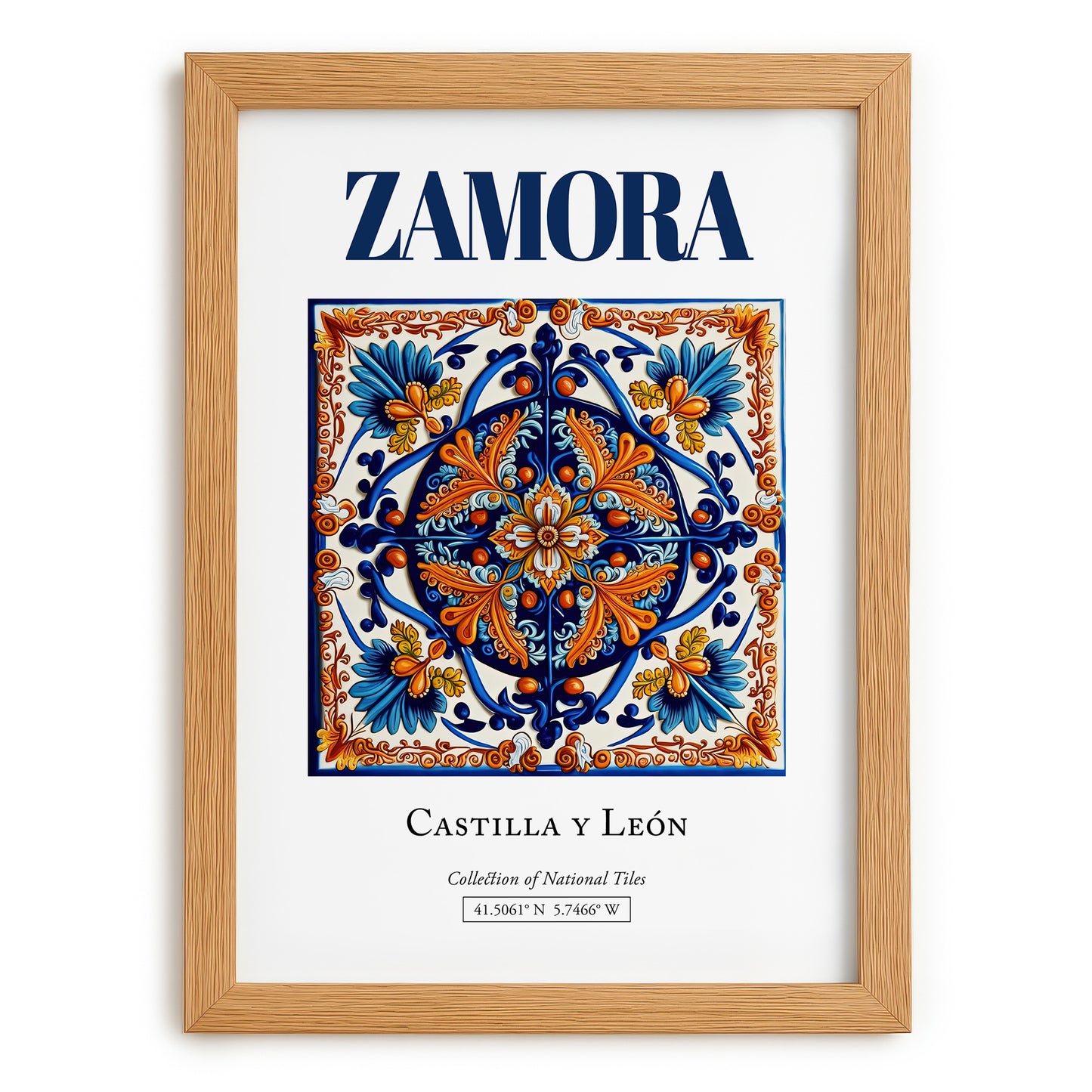 Zamora, Spain – Travel Print, set in oak frame