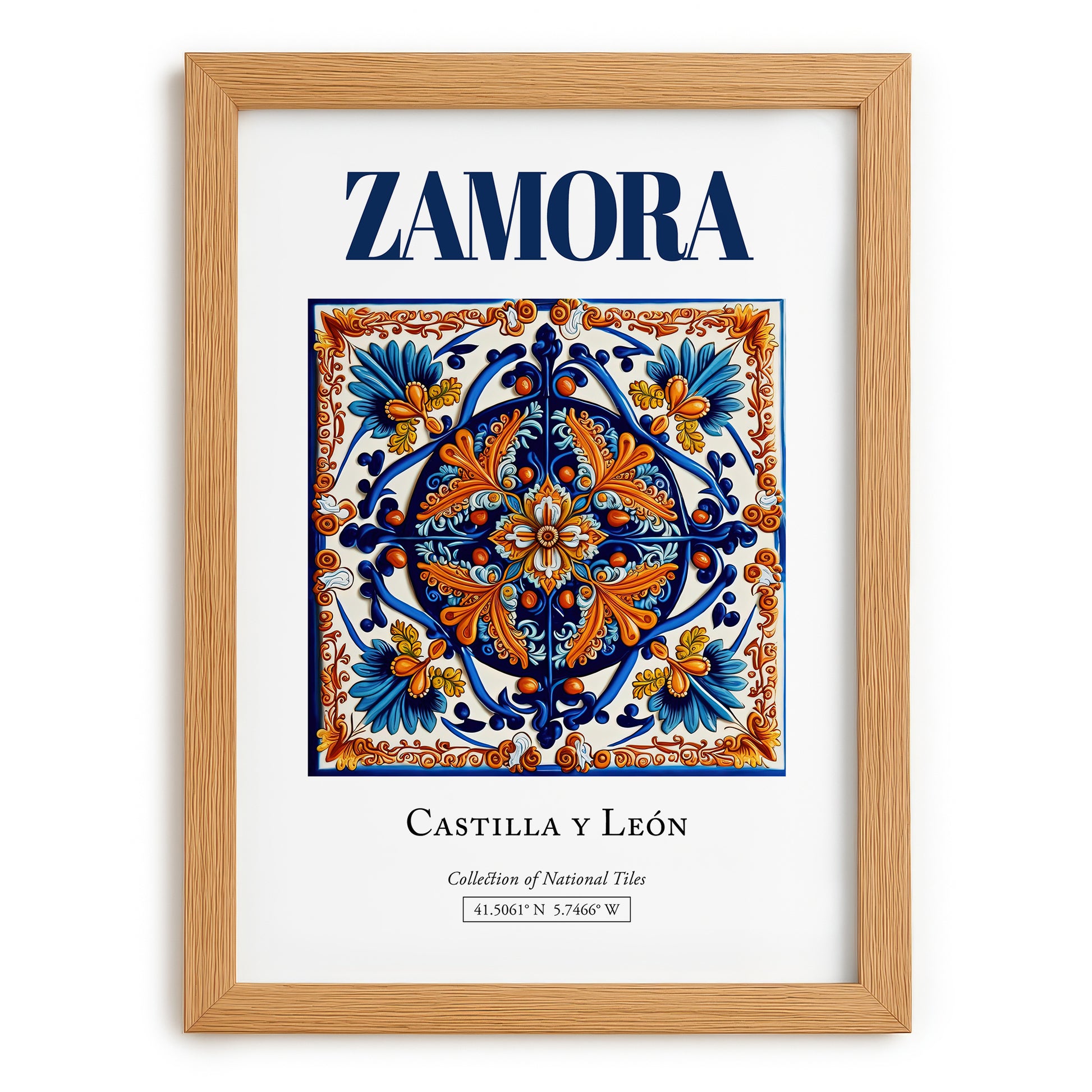 Zamora, Spain – Travel Print, set in oak frame