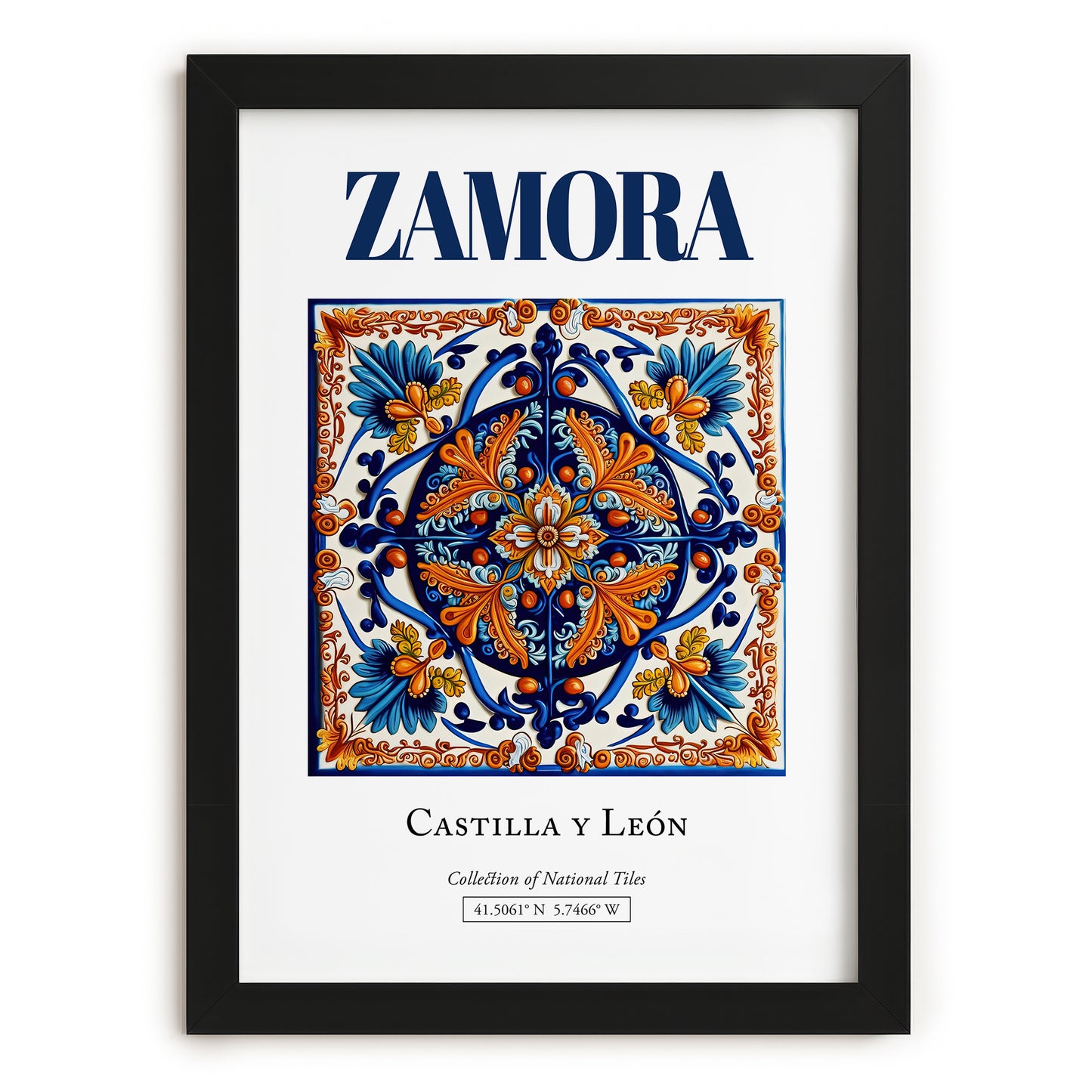 Zamora, Spain – Travel Print, in sleek black frame