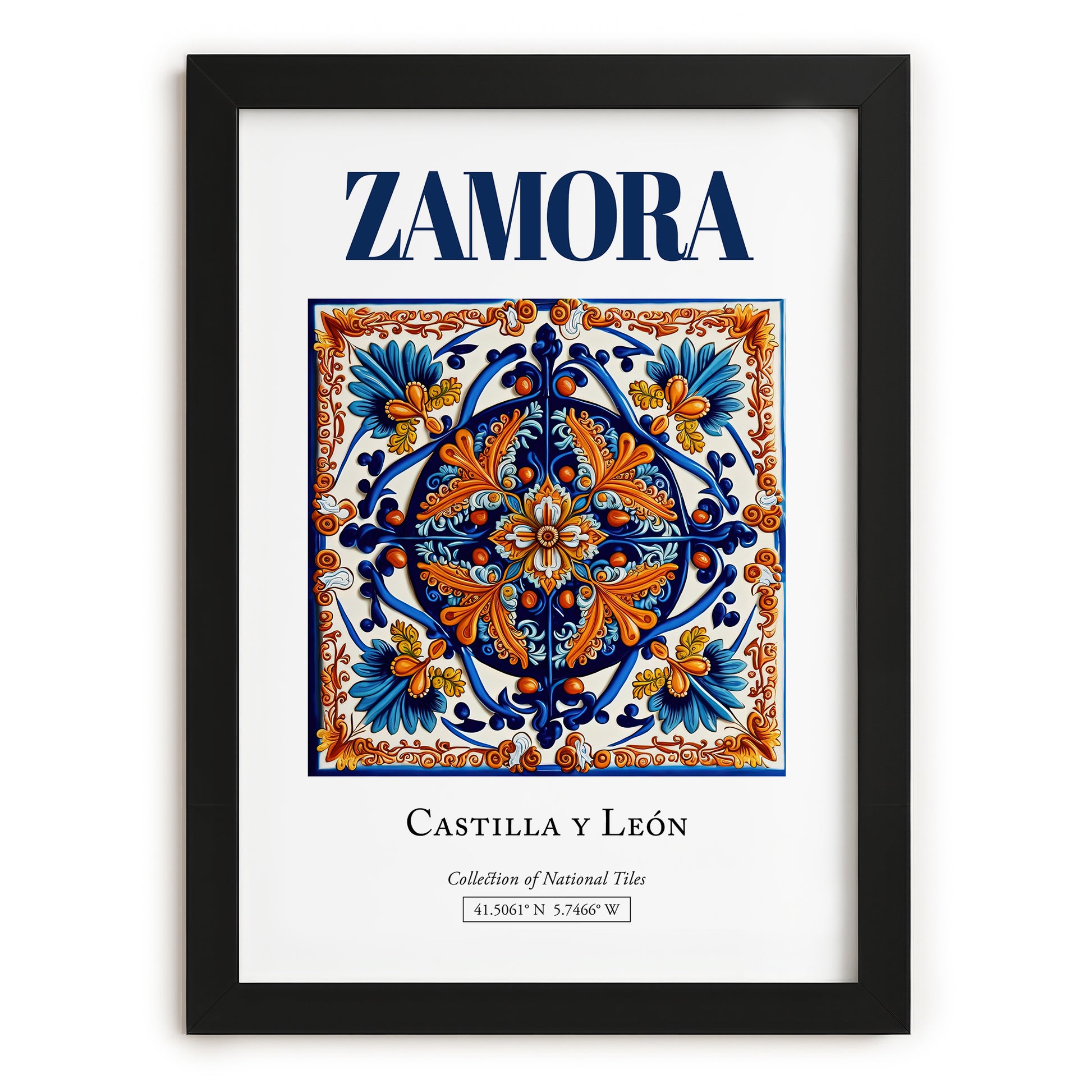 Zamora, Spain – Travel Print, in sleek black frame