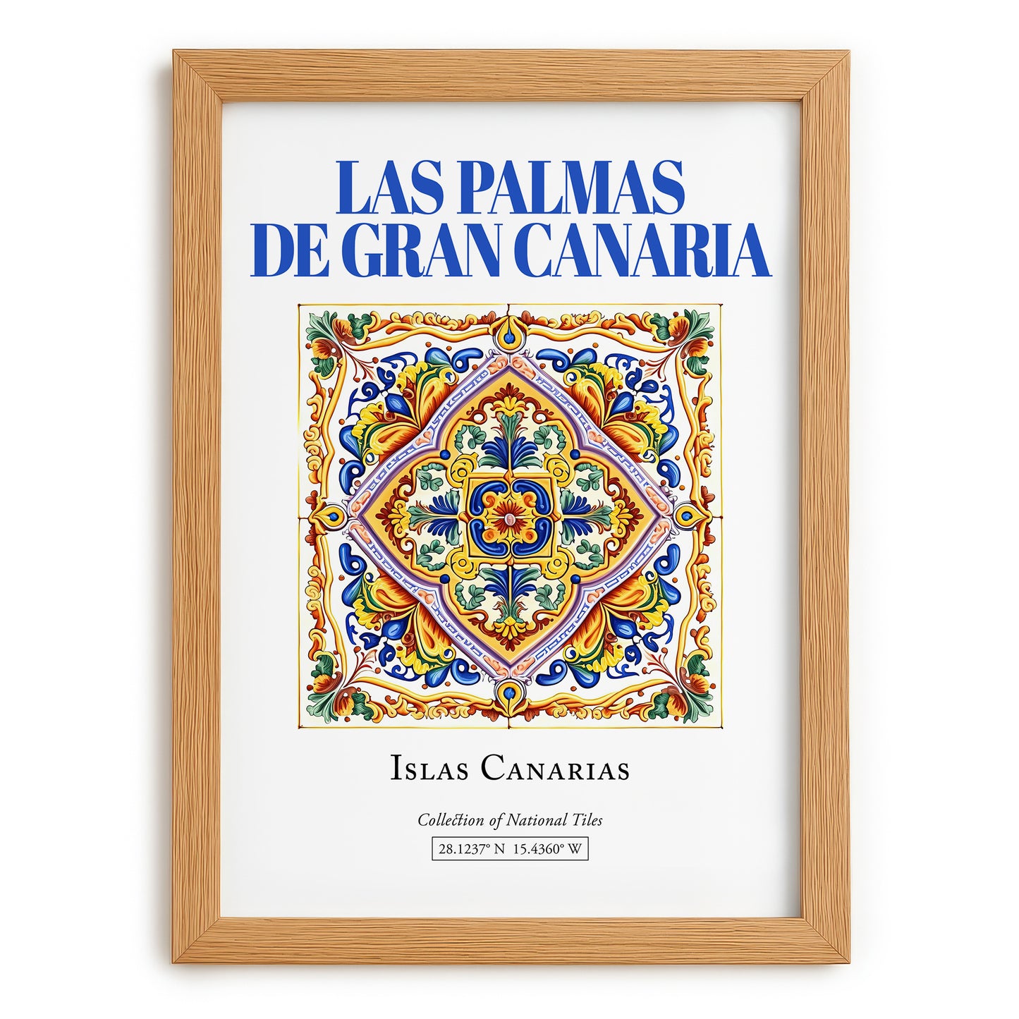 Las Palmas de Gran Canaria, Spain – Travel Poster, set in oak frame