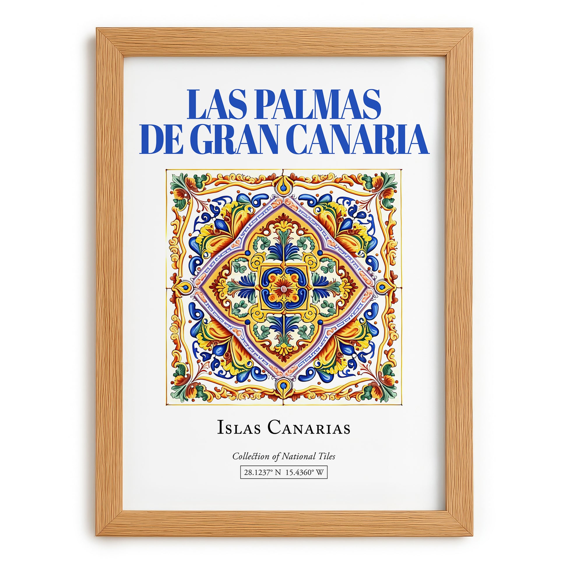 Las Palmas de Gran Canaria, Spain – Travel Poster, set in oak frame