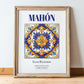 Mahón (Maó), Spain – Cityscape Wall Art, in wooden frame leaning on the floor