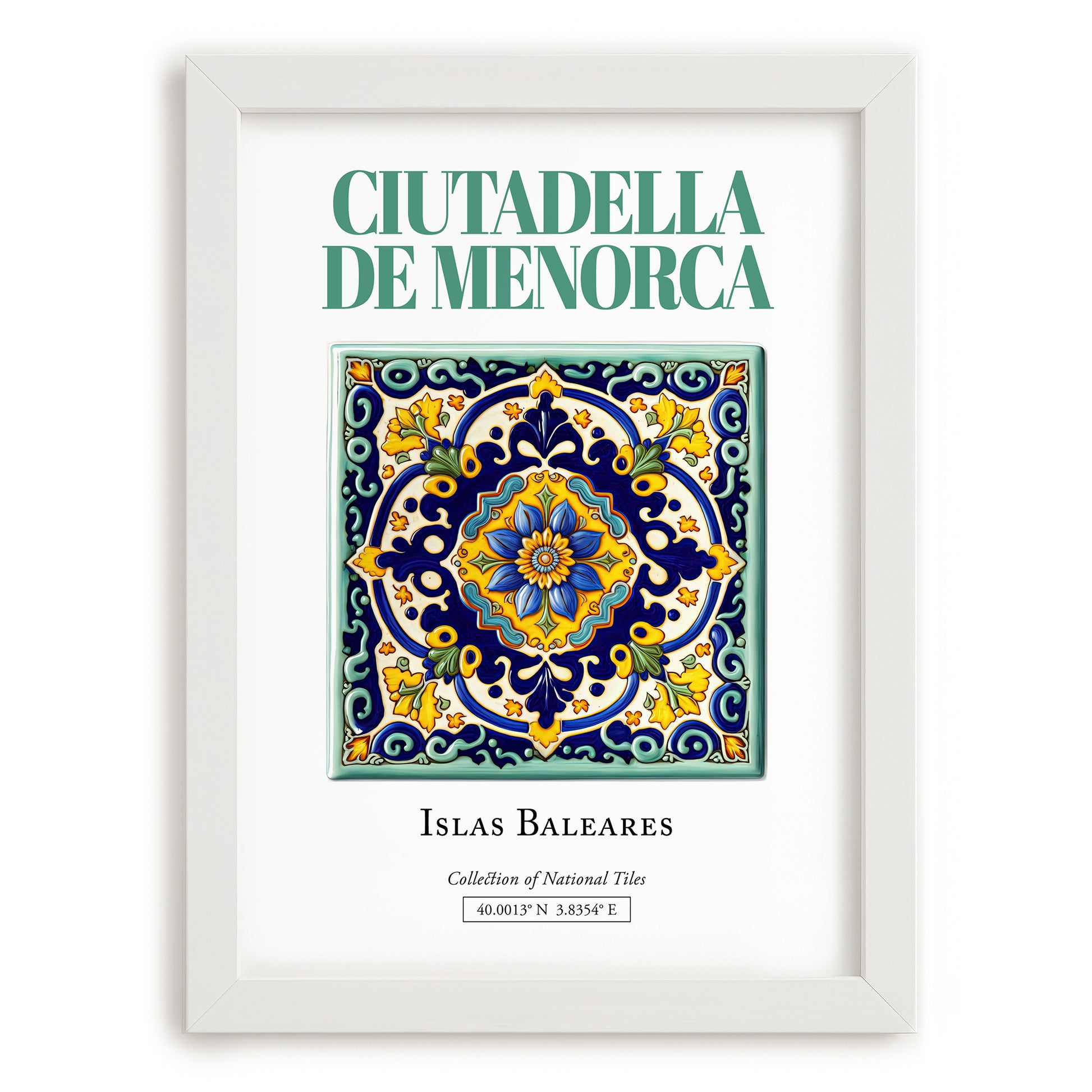 Ciutadella de Menorca, Spain – Travel Destination Art, placed in minimal white frame