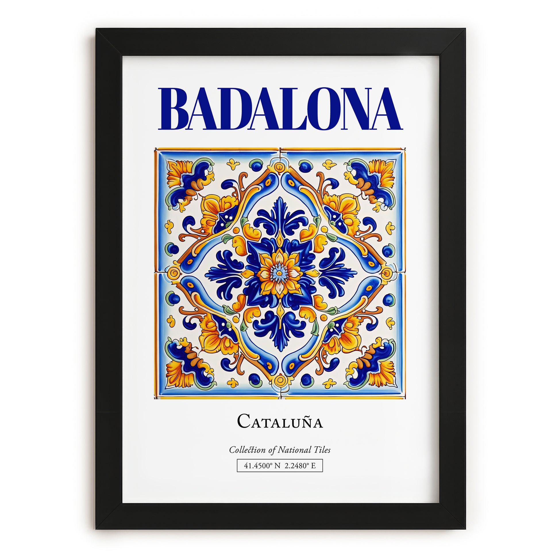 Badalona, Spain – Travel Wall Decor, in sleek black frame