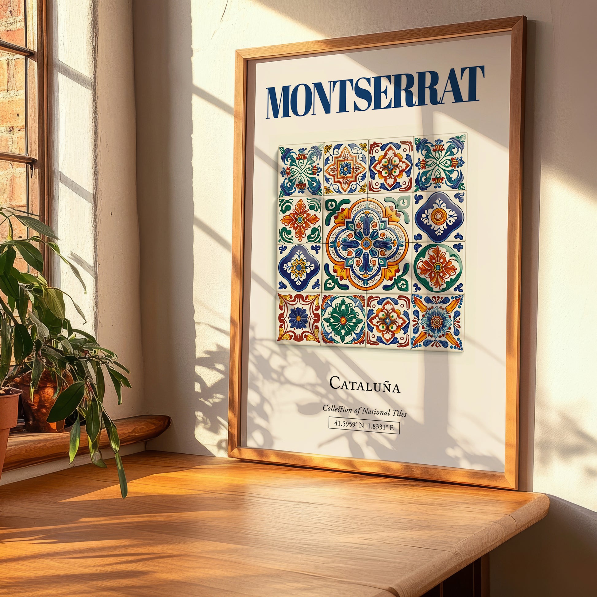 Montserrat, Spain – Cityscape Wall Art, clean layout with no caption