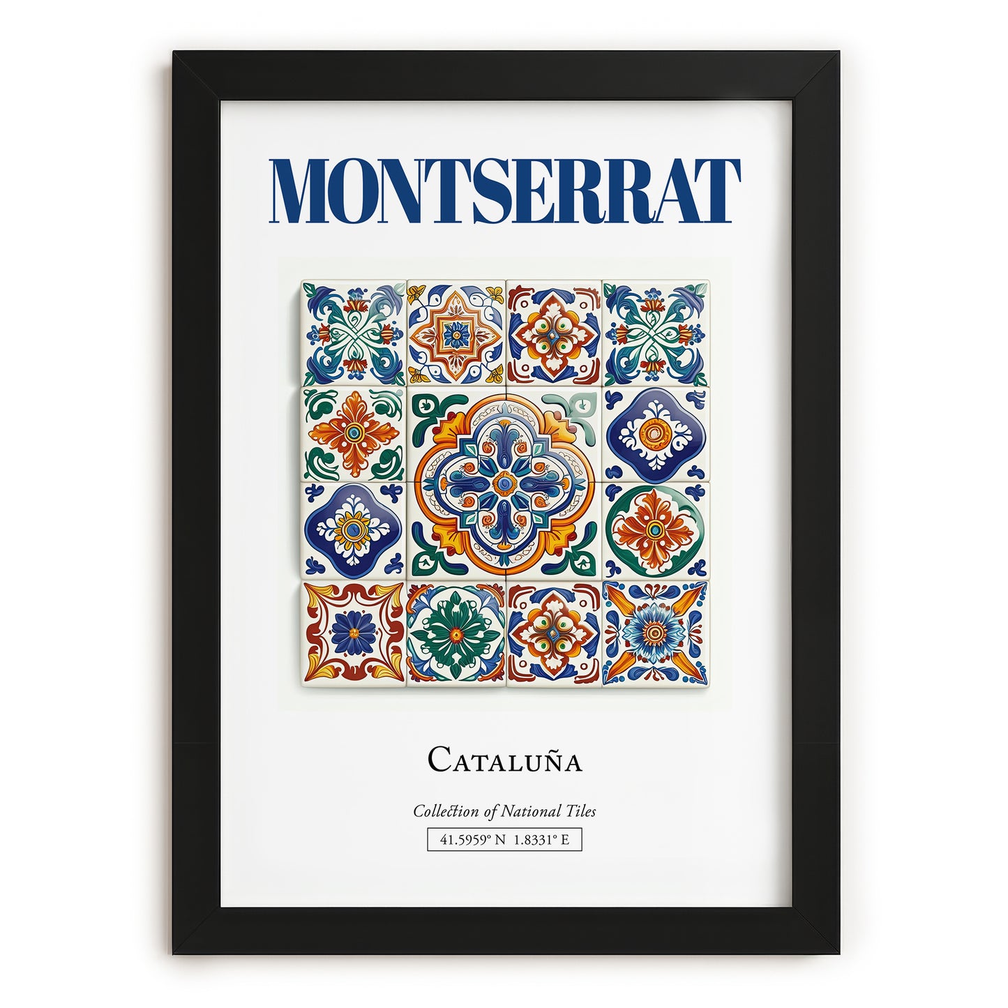 Montserrat, Spain – Cityscape Wall Art, in sleek black frame