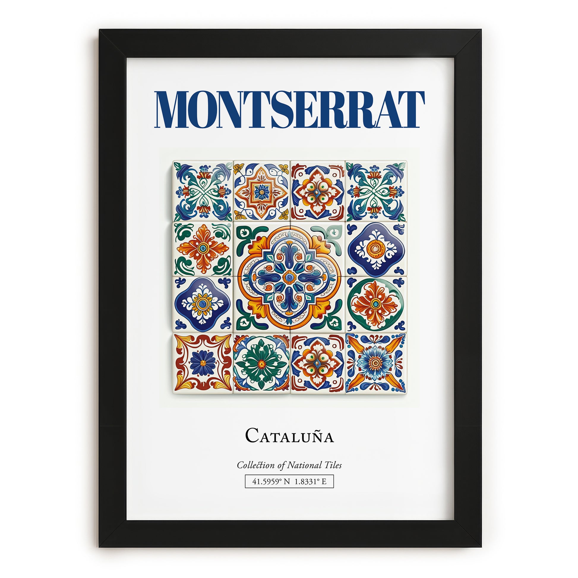 Montserrat, Spain – Cityscape Wall Art, in sleek black frame