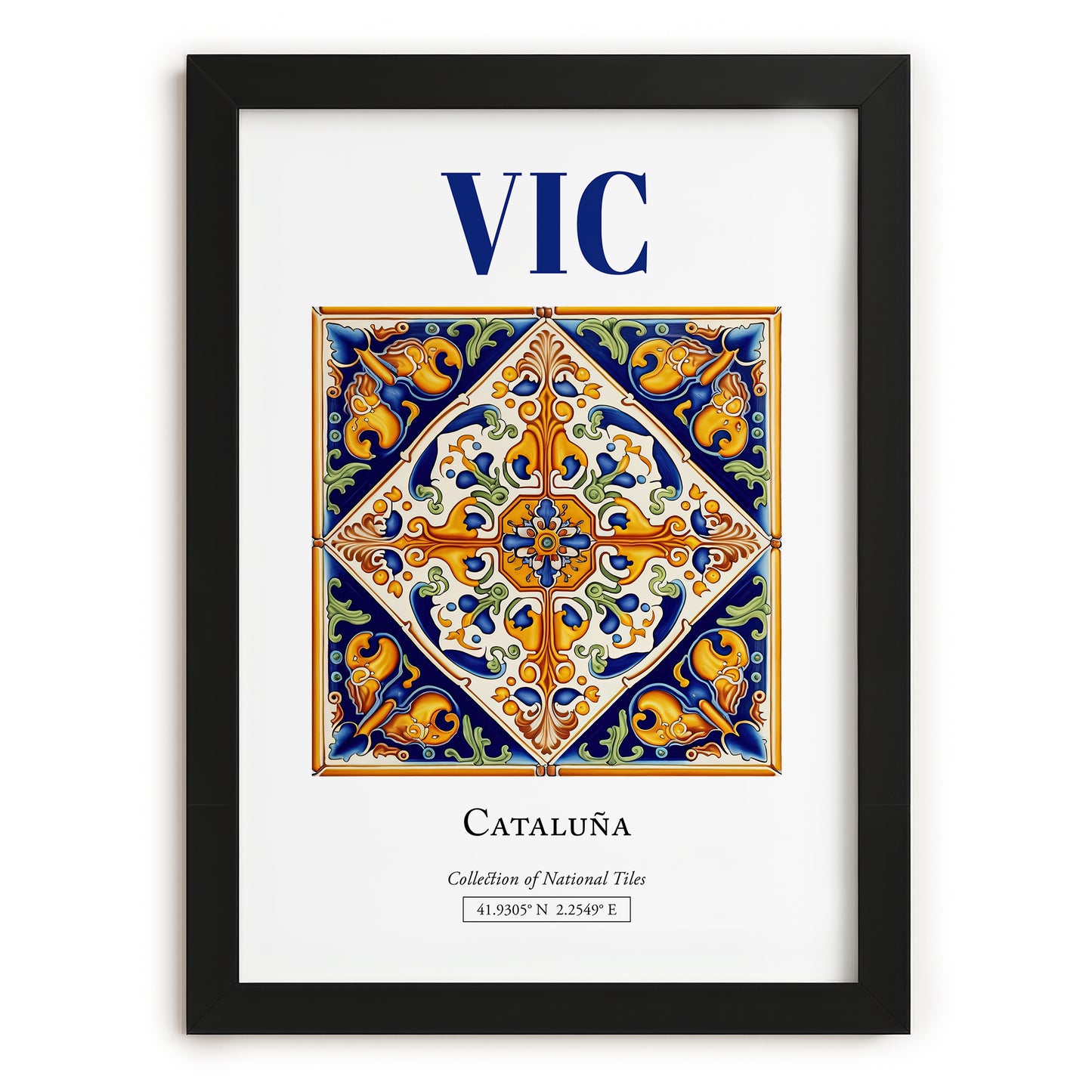 Vic, Spain – Travel Print, in sleek black frame
