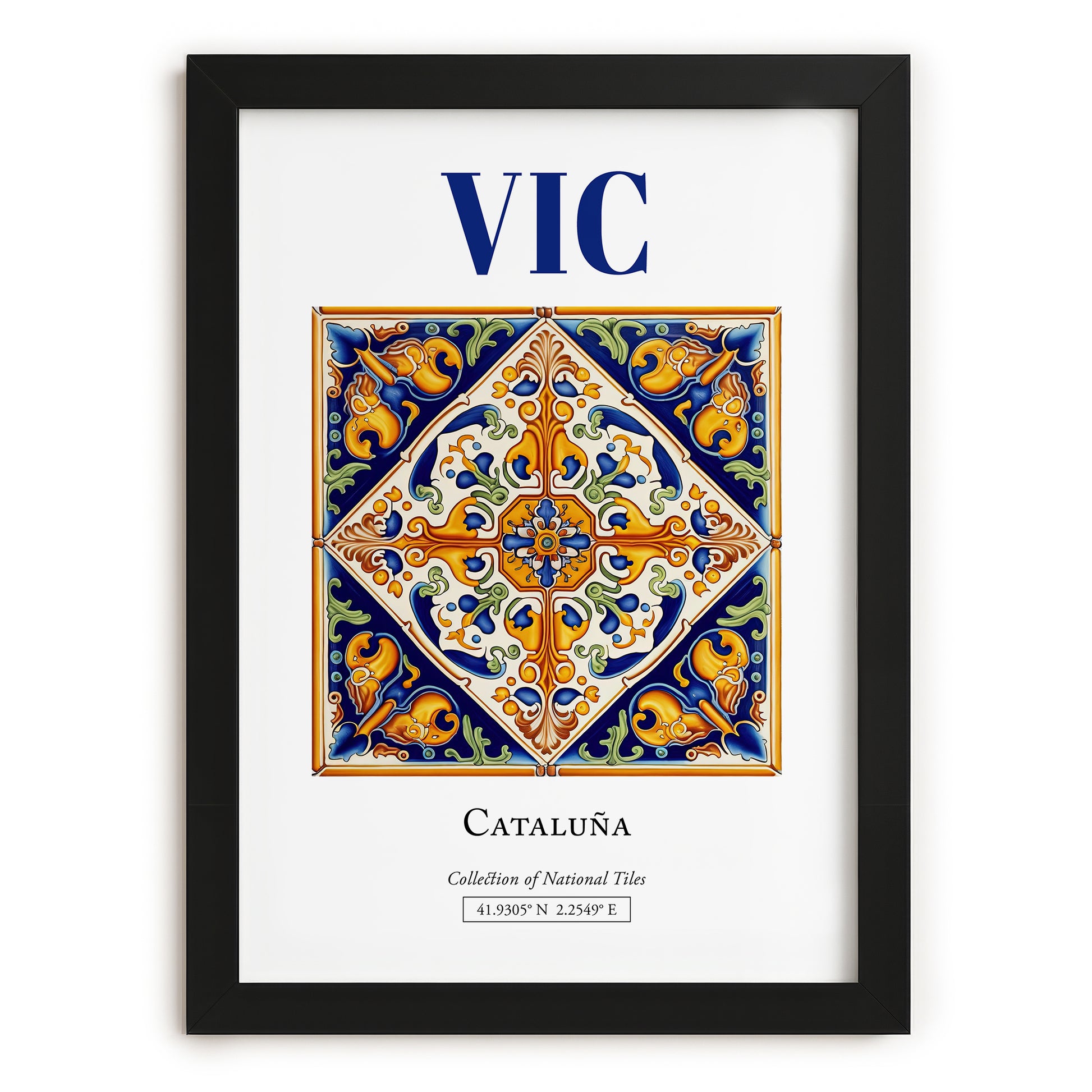 Vic, Spain – Travel Print, in sleek black frame