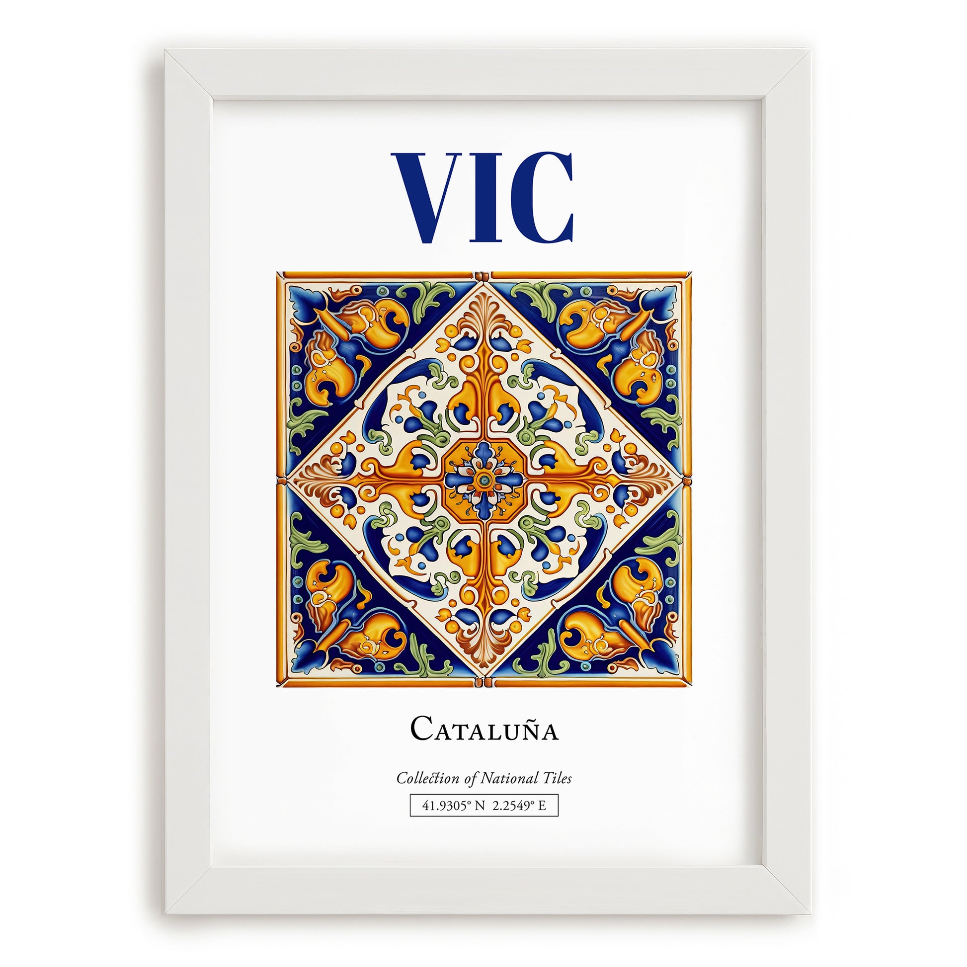 Vic, Spain – Travel Print, placed in minimal white frame