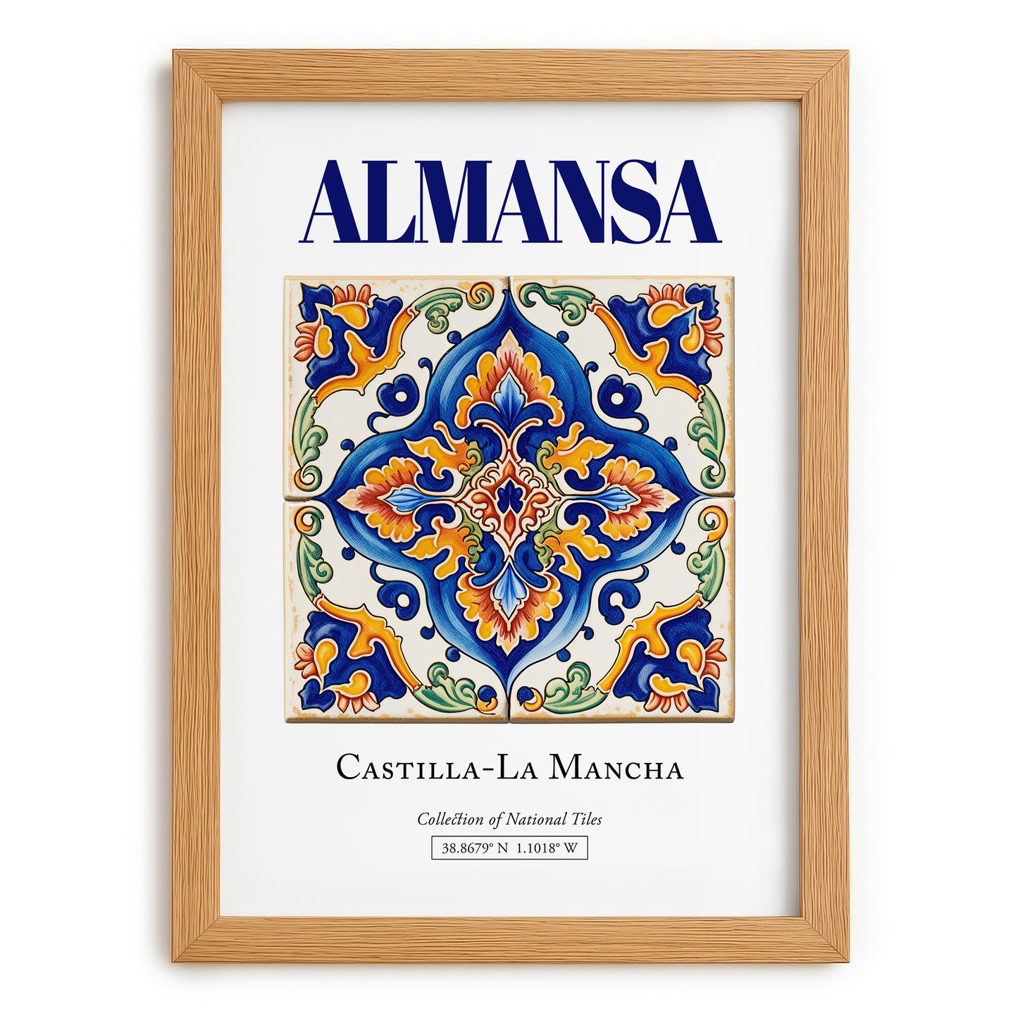 Almansa, Spain – Travel Poster, set in oak frame