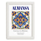 Almansa, Spain – Travel Poster, placed in minimal white frame