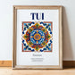 Tui, Spain – Historic Cities Art Print, in wooden frame leaning on the floor