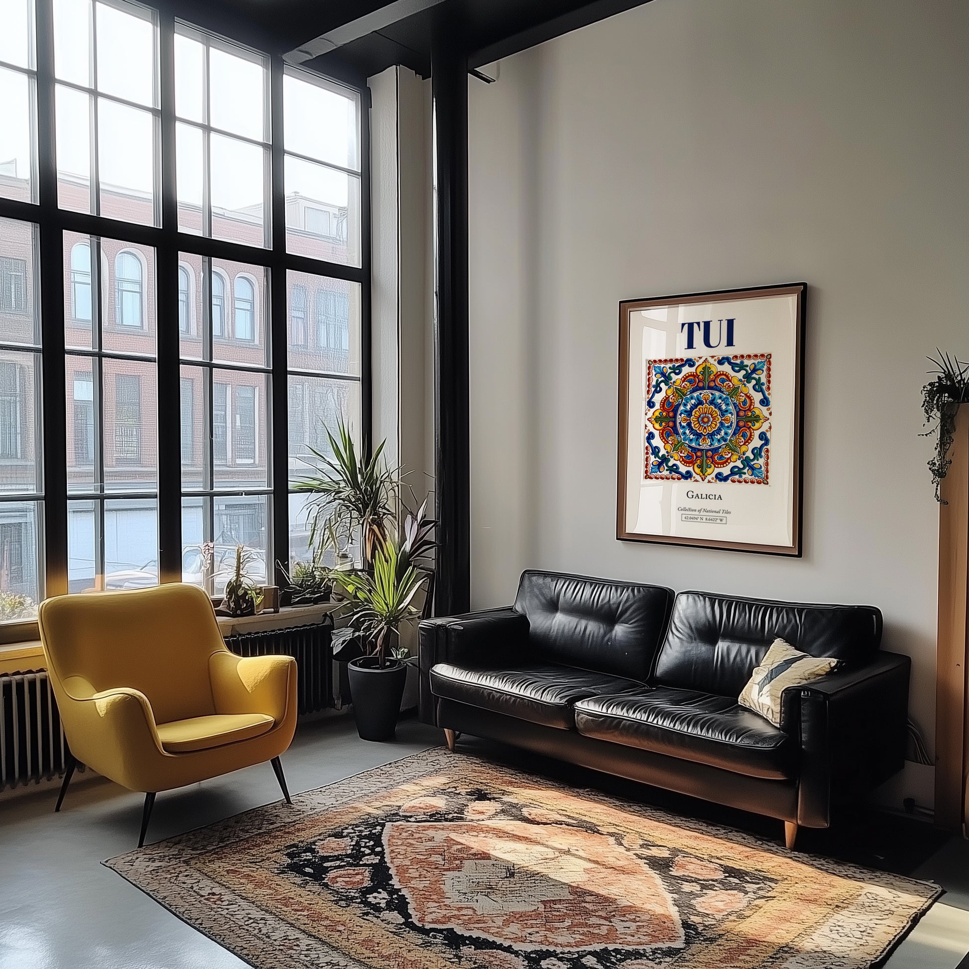 Tui, Spain – Historic Cities Art Print, unframed on coastal sand