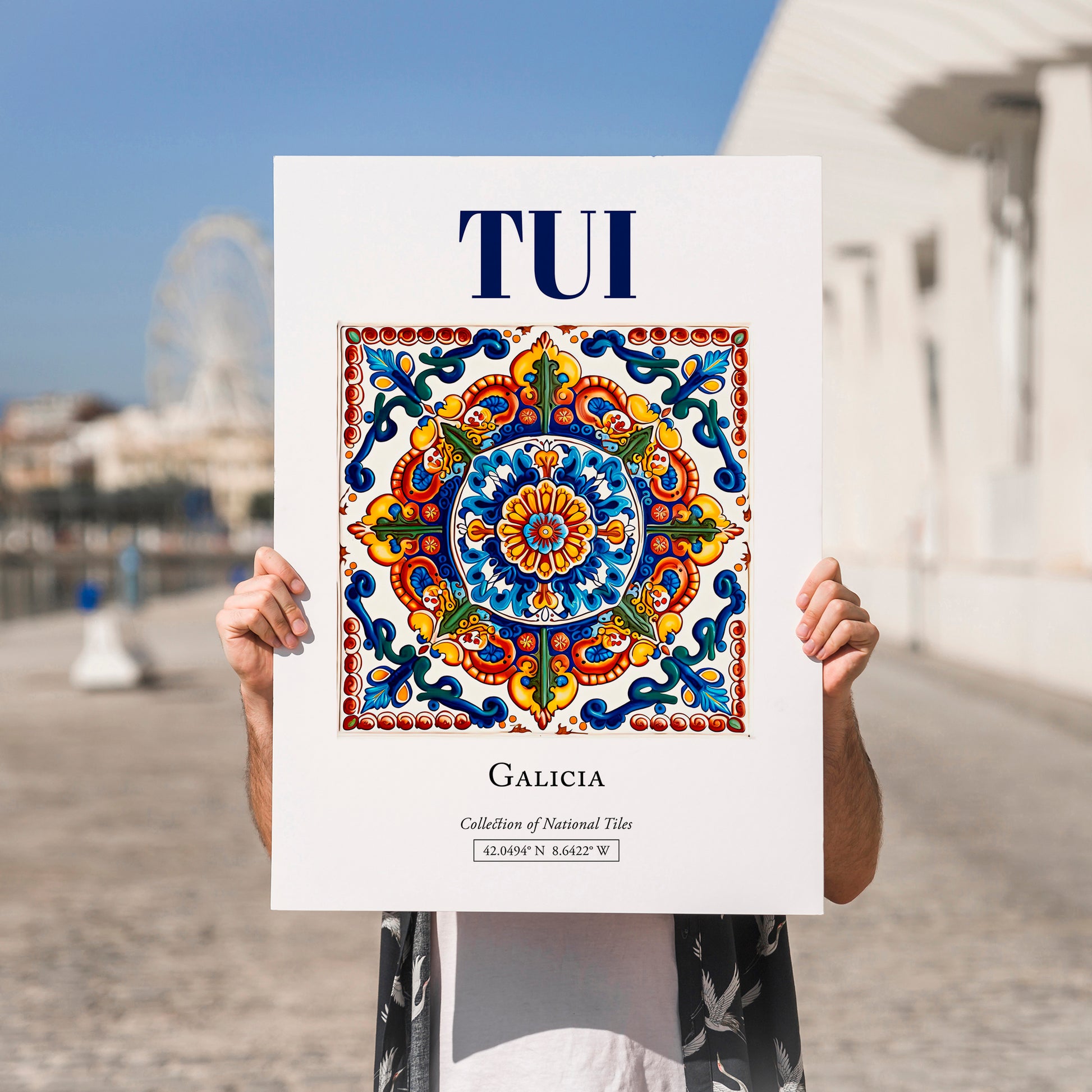Tui, Spain – Historic Cities Art Print, no-text version framed in wood
