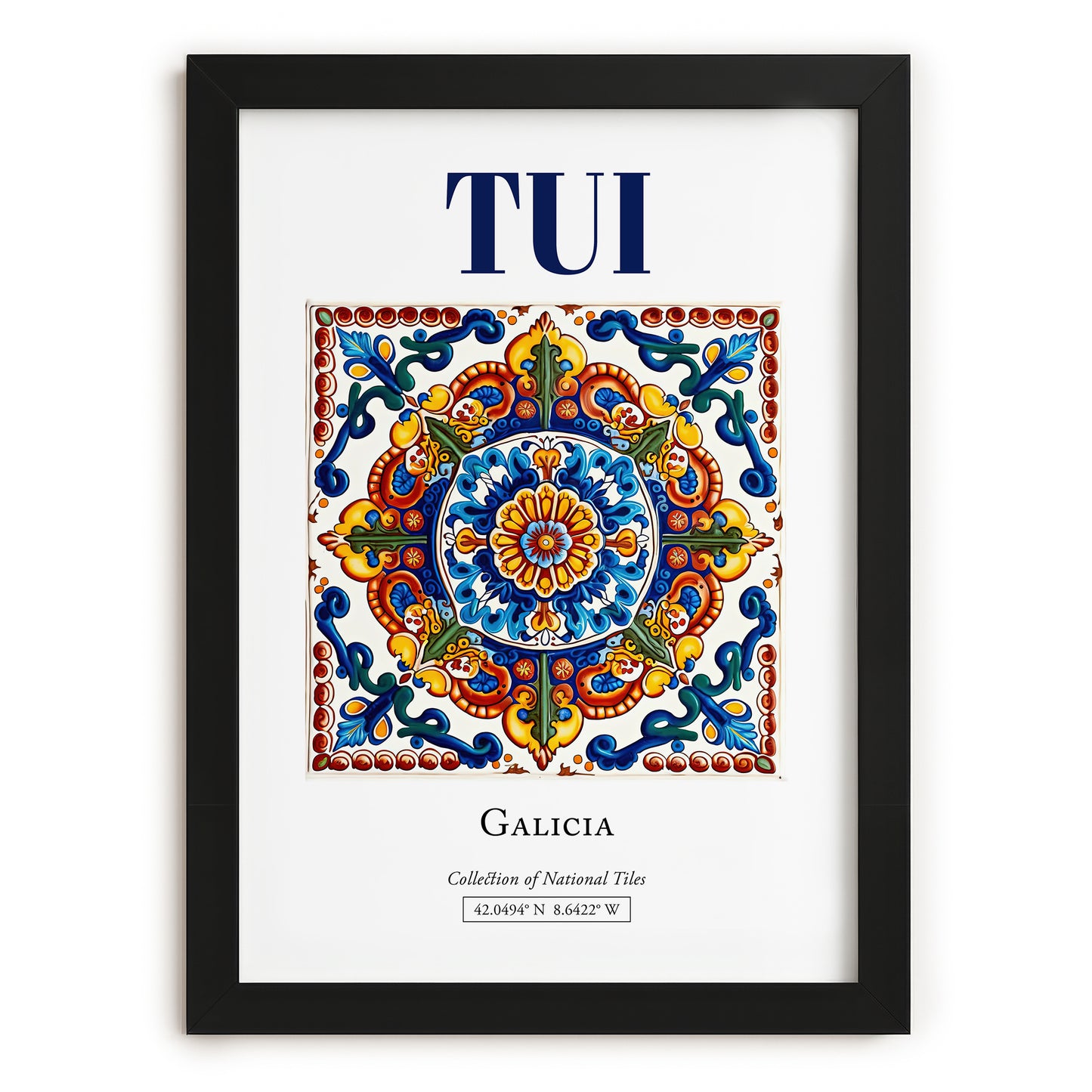 Tui, Spain – Historic Cities Art Print, in sleek black frame