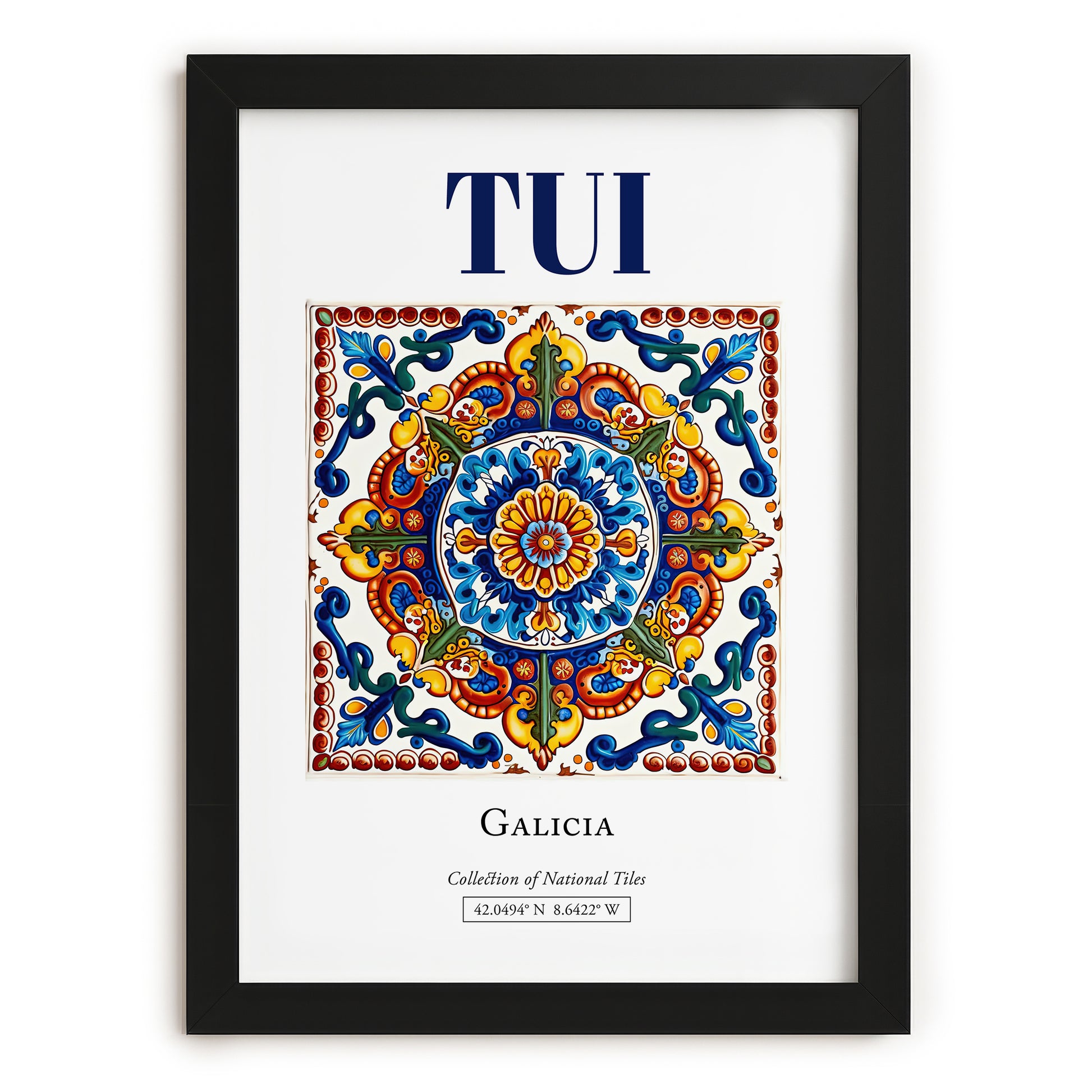 Tui, Spain – Historic Cities Art Print, in sleek black frame