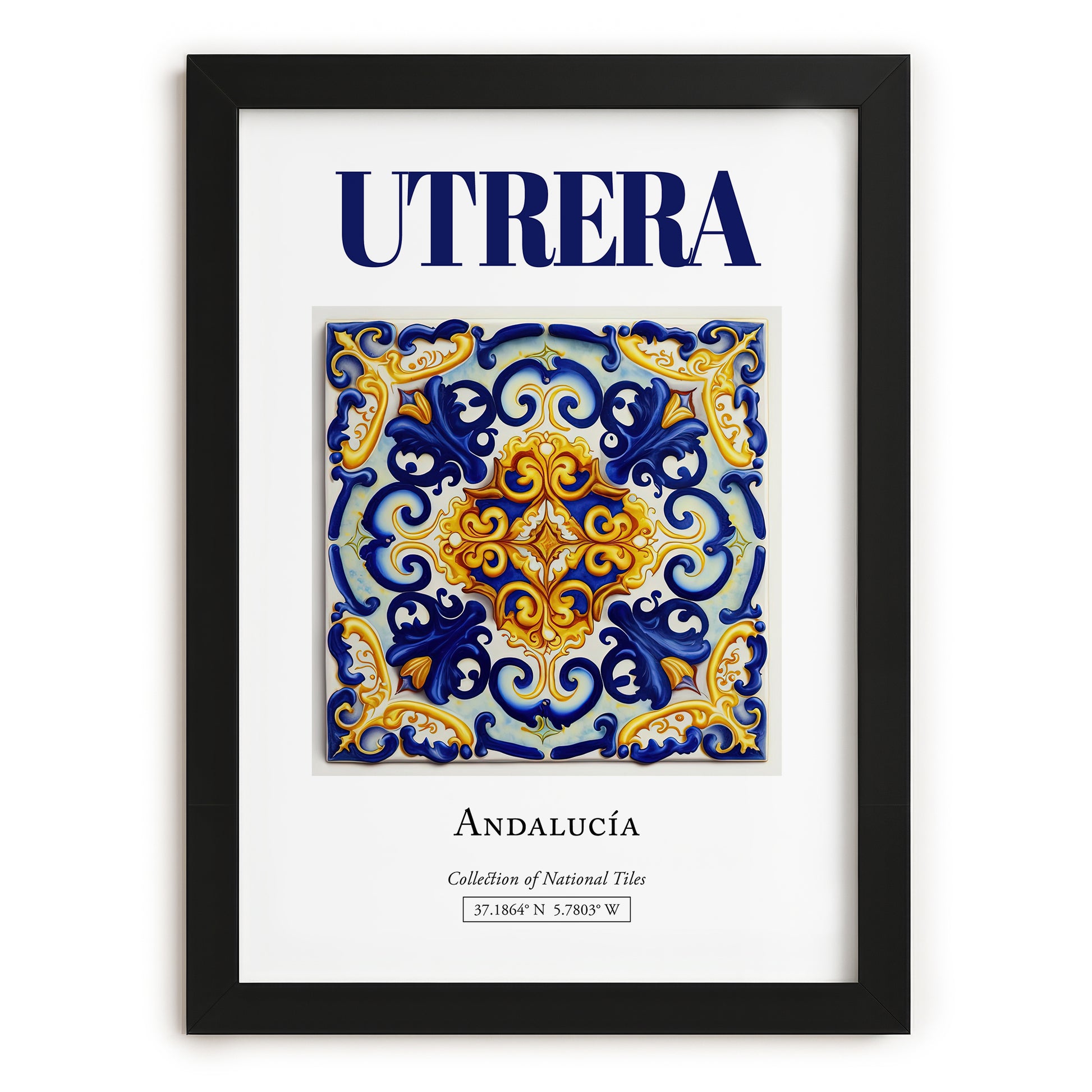 Utrera, Spain – Architectural Travel Art, in sleek black frame