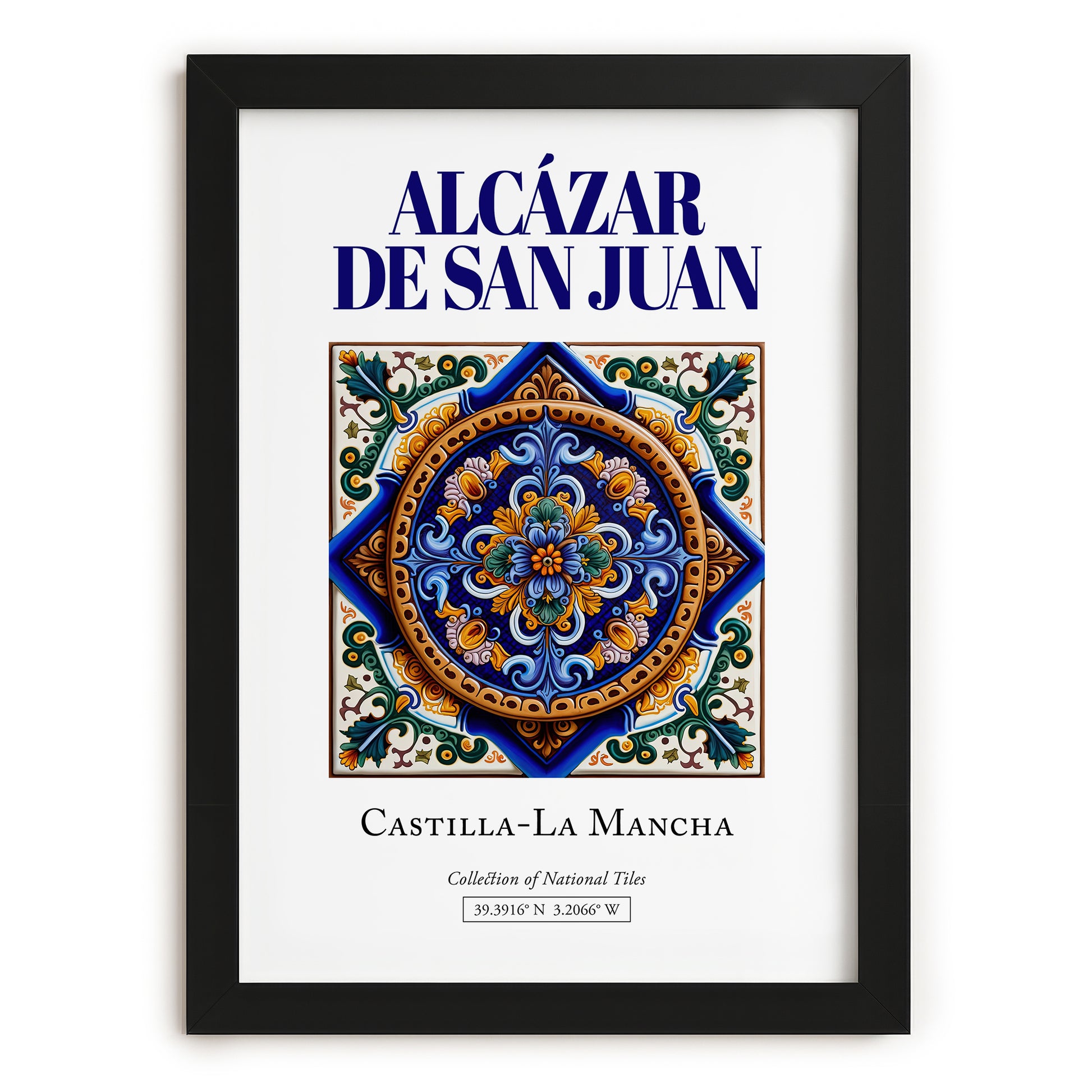 Alcázar de San Juan, Spain – Cityscape Wall Art, in sleek black frame