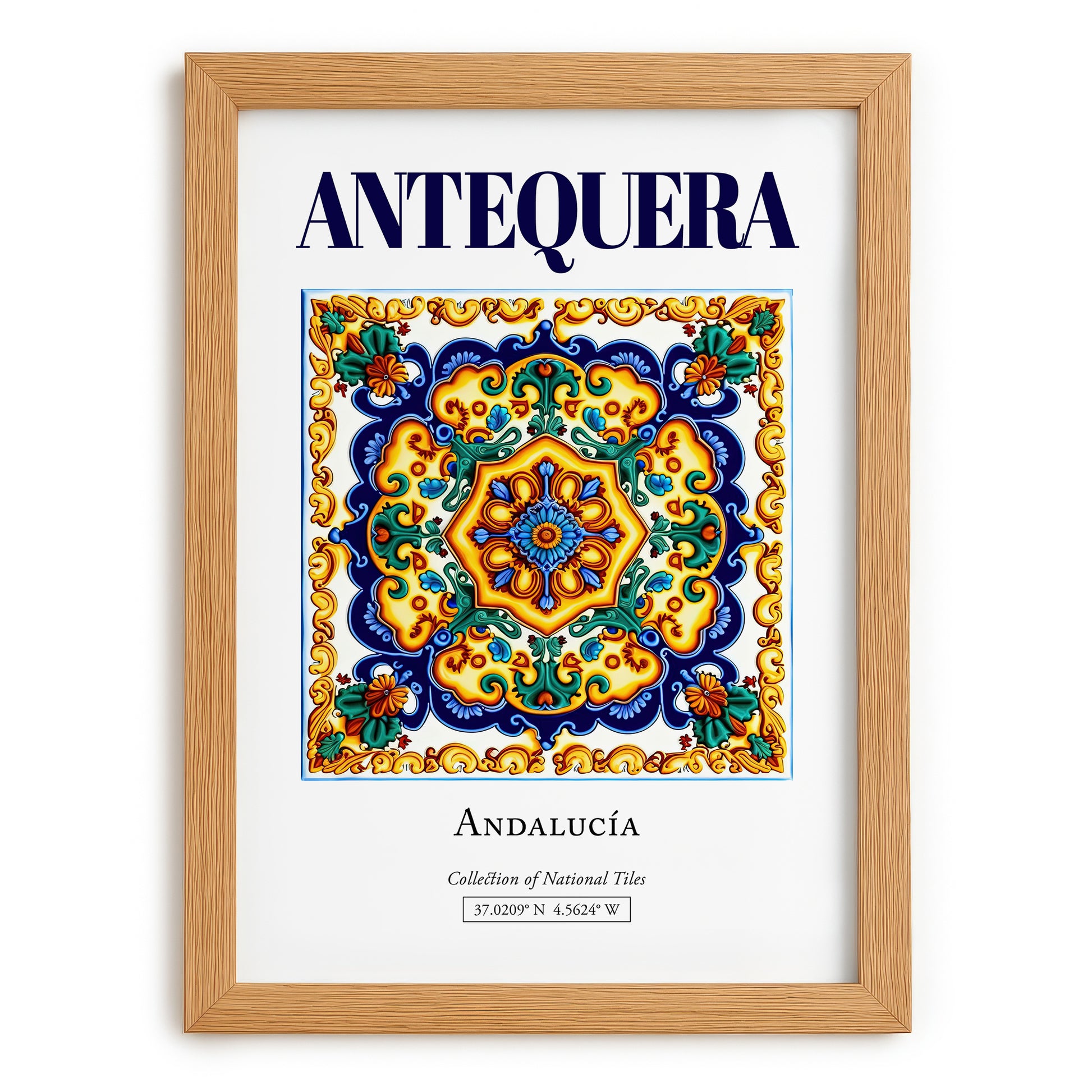 Antequera, Spain – Travel Print, set in oak frame