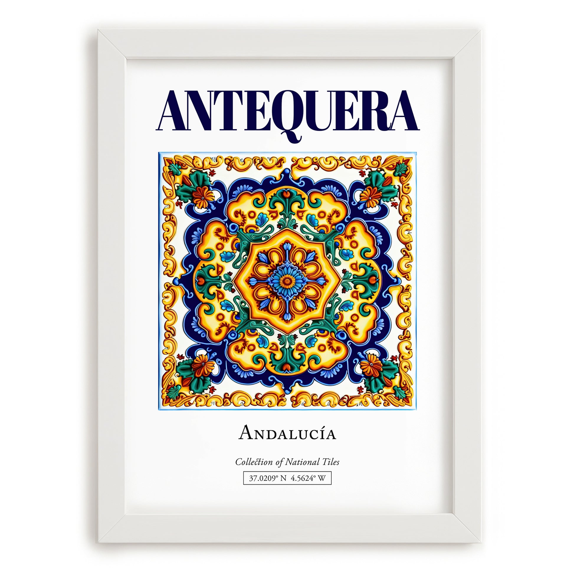 Antequera, Spain – Travel Print, placed in minimal white frame