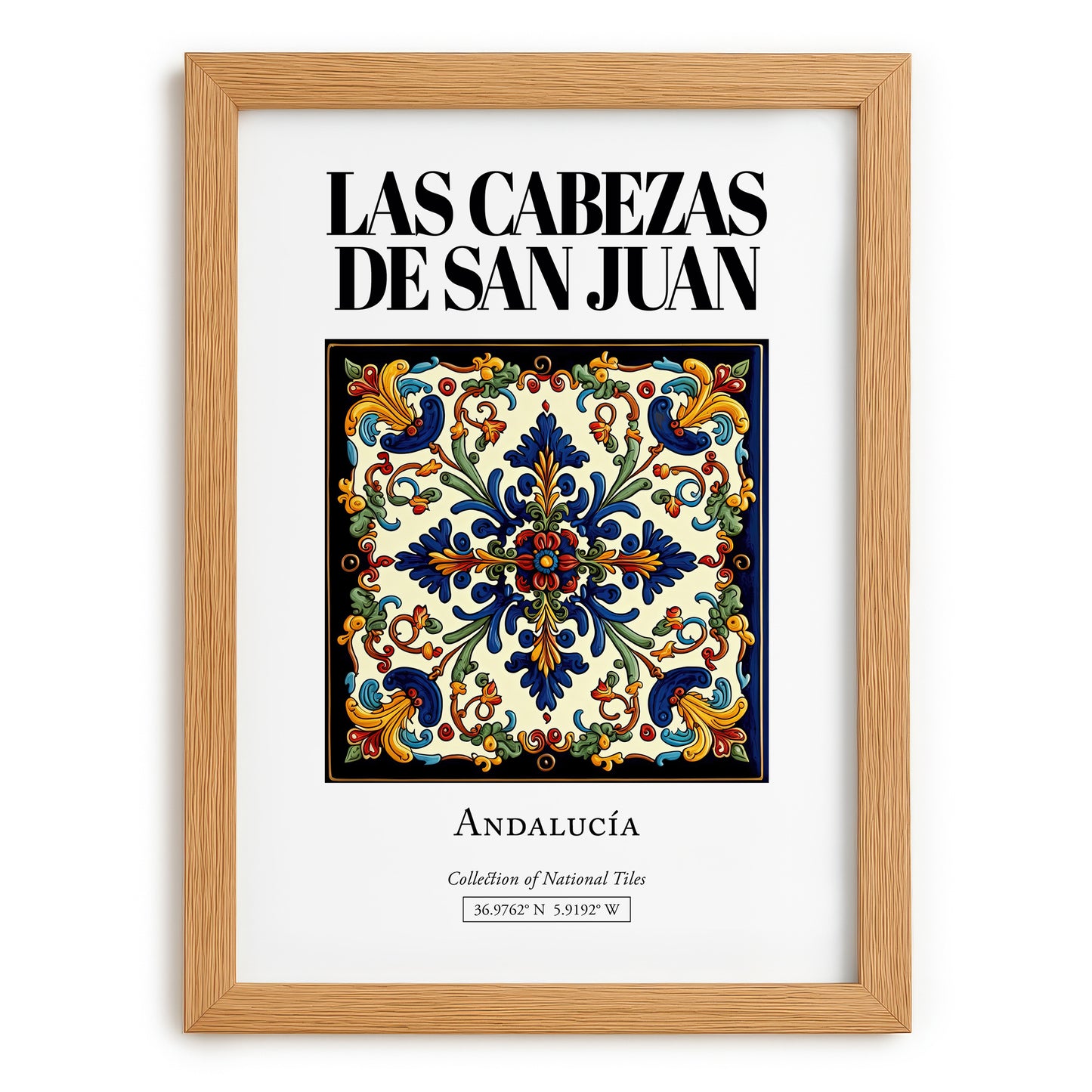 Las Cabezas de San Juan, Spain – Travel Poster, set in oak frame