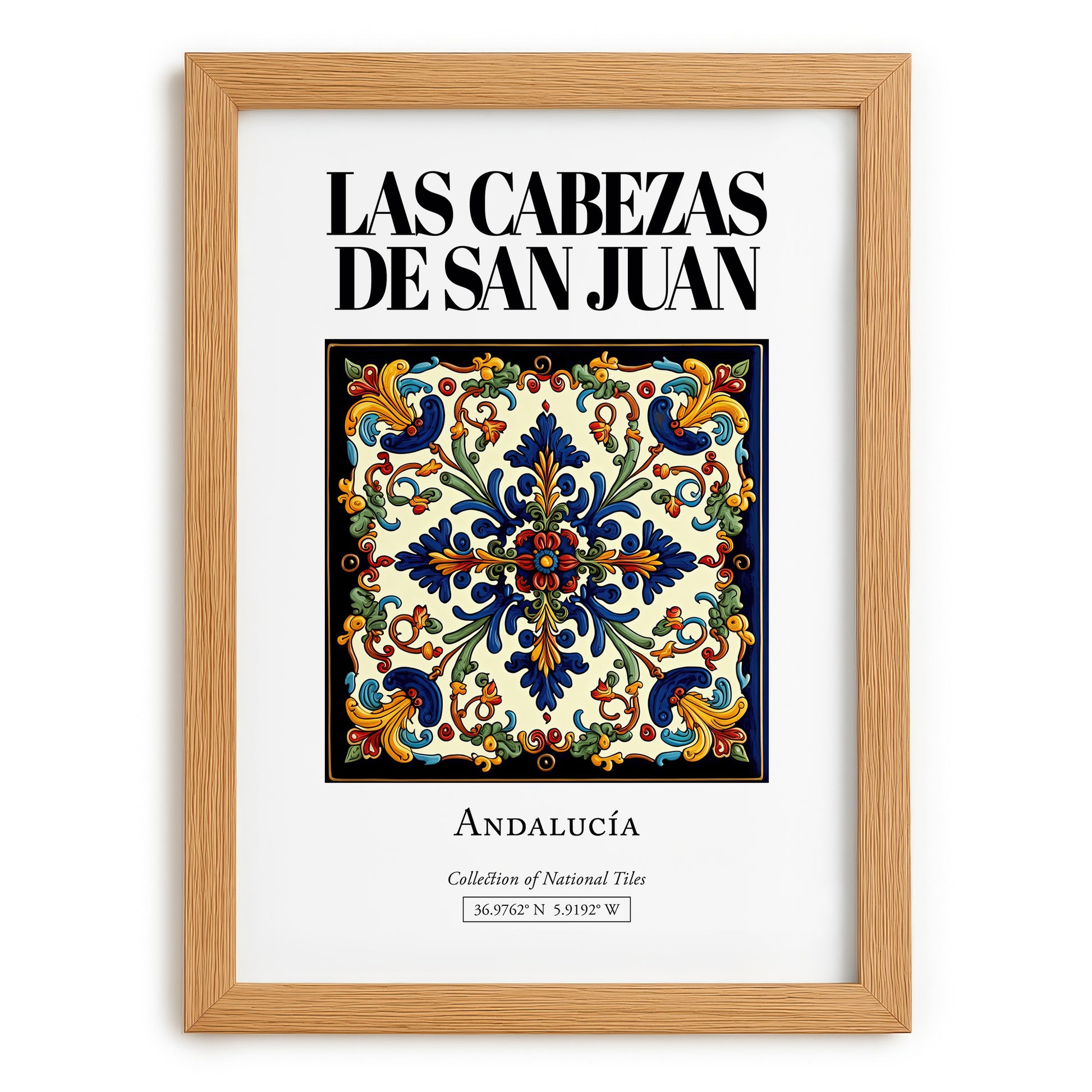 Las Cabezas de San Juan, Spain – Travel Poster, set in oak frame