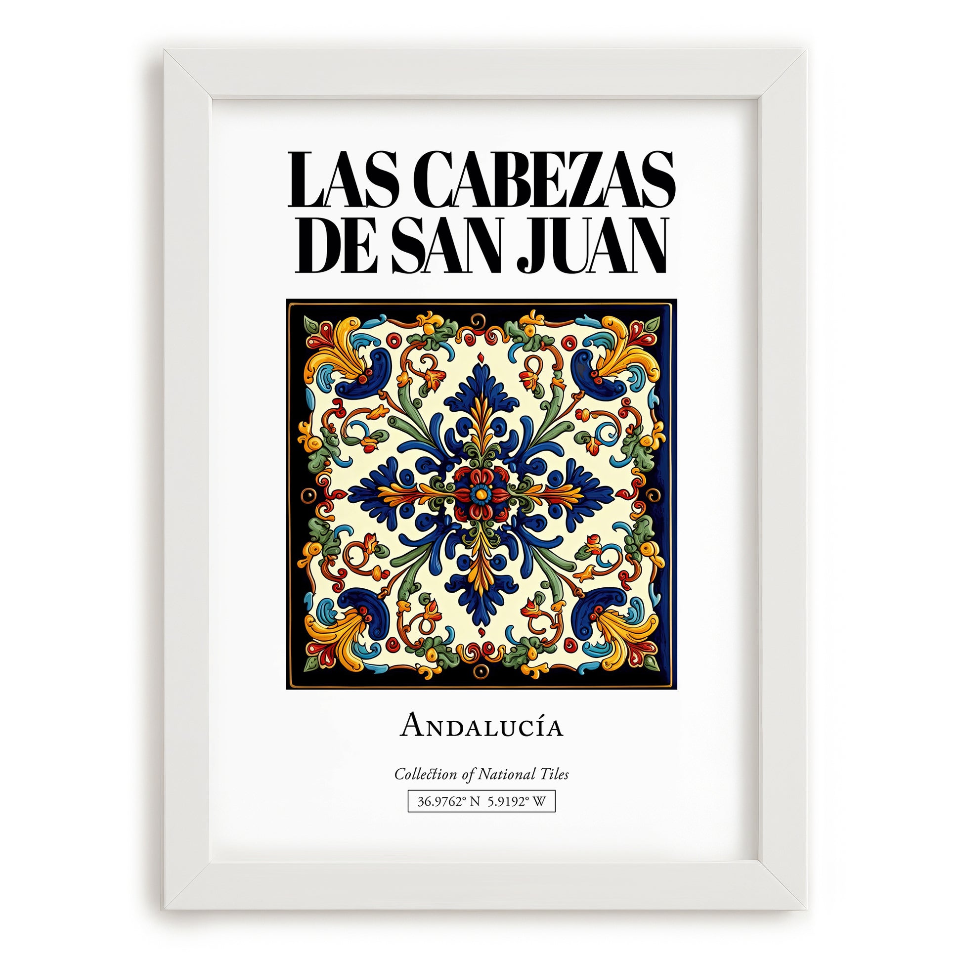 Las Cabezas de San Juan, Spain – Travel Poster, placed in minimal white frame