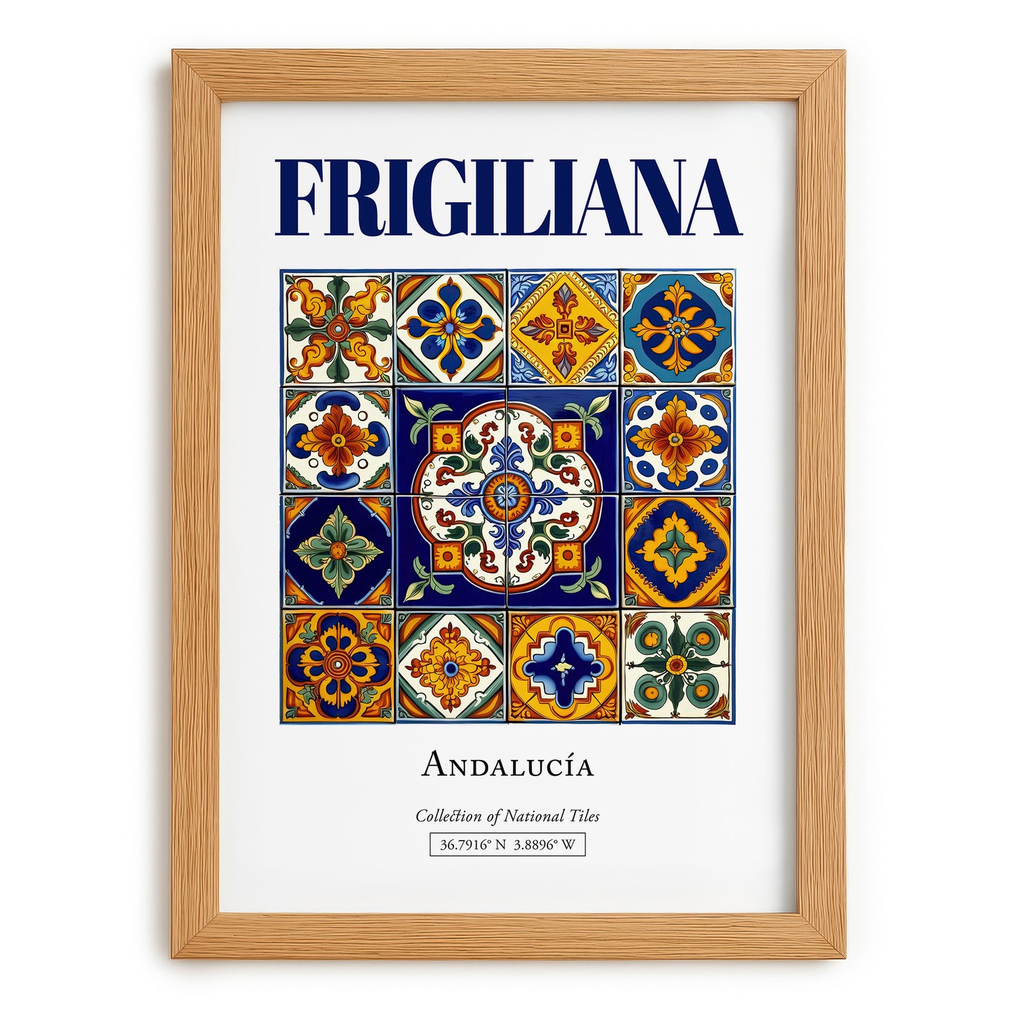 Frigiliana, Spain – Travel Destination Art, set in oak frame