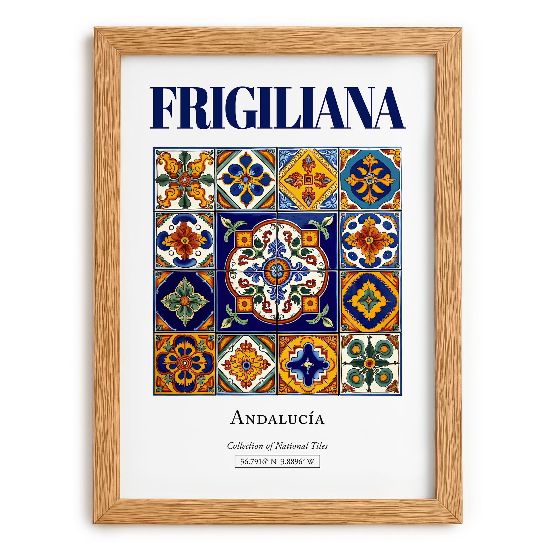 Frigiliana, Spain – Travel Destination Art, set in oak frame