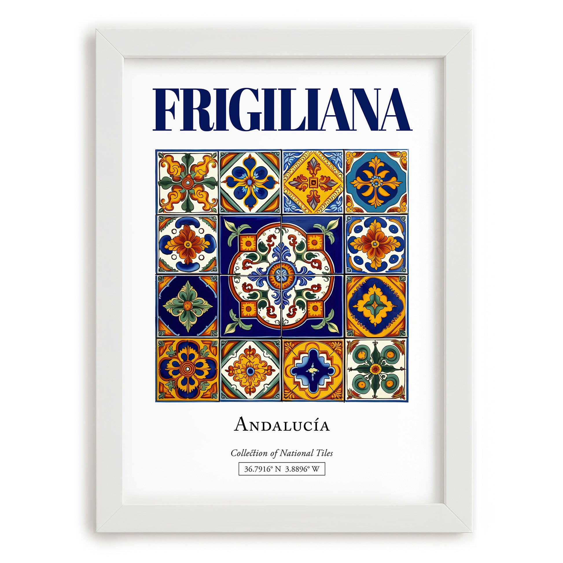 Frigiliana, Spain – Travel Destination Art, placed in minimal white frame