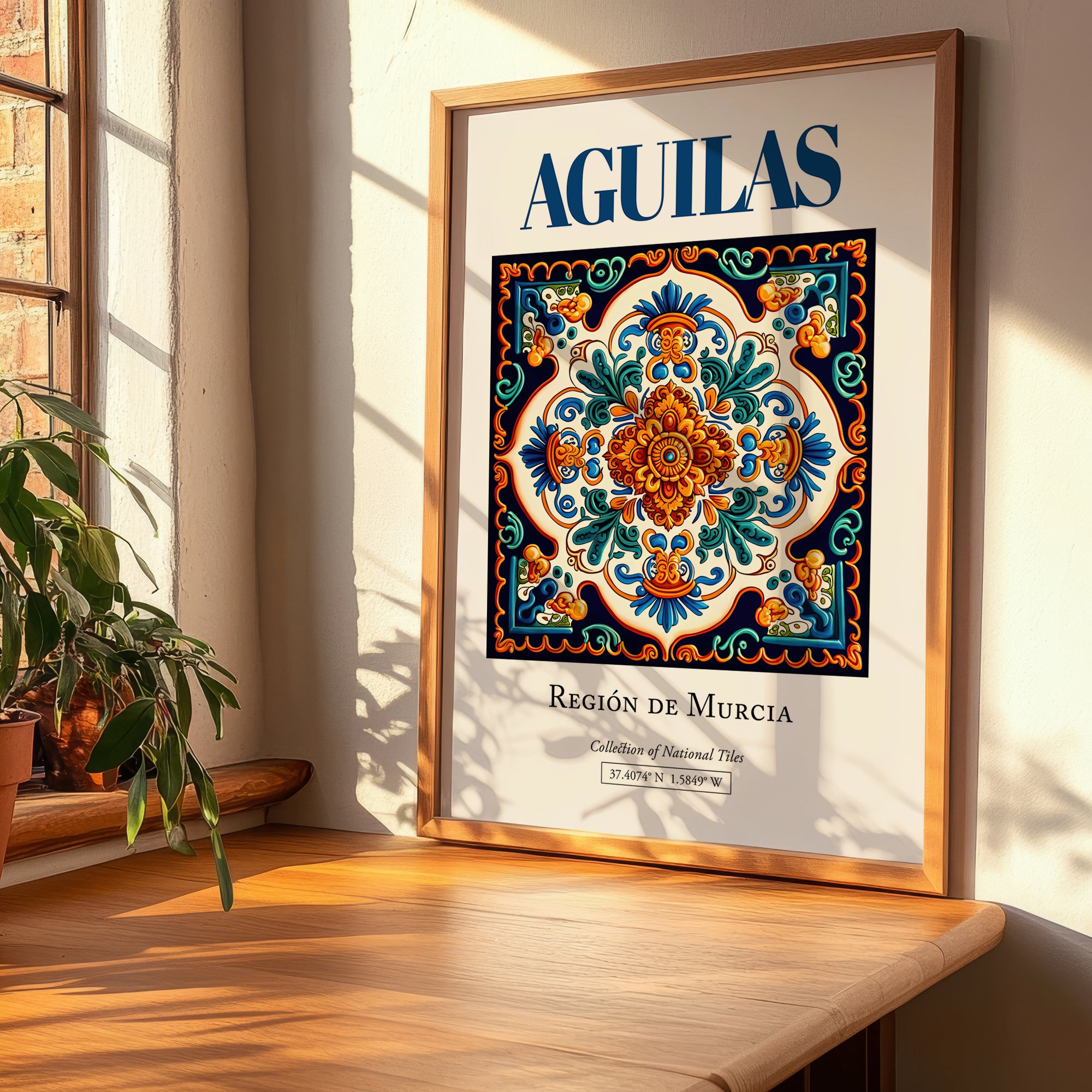 Aguilas, Spain – Retro Travel Poster, clean layout with no caption